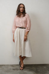 LOOSE FIT BOHO BLOUSE - RED STRIPE