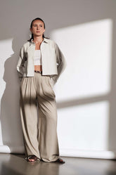 EASY PULL ON PANTS - BROWN