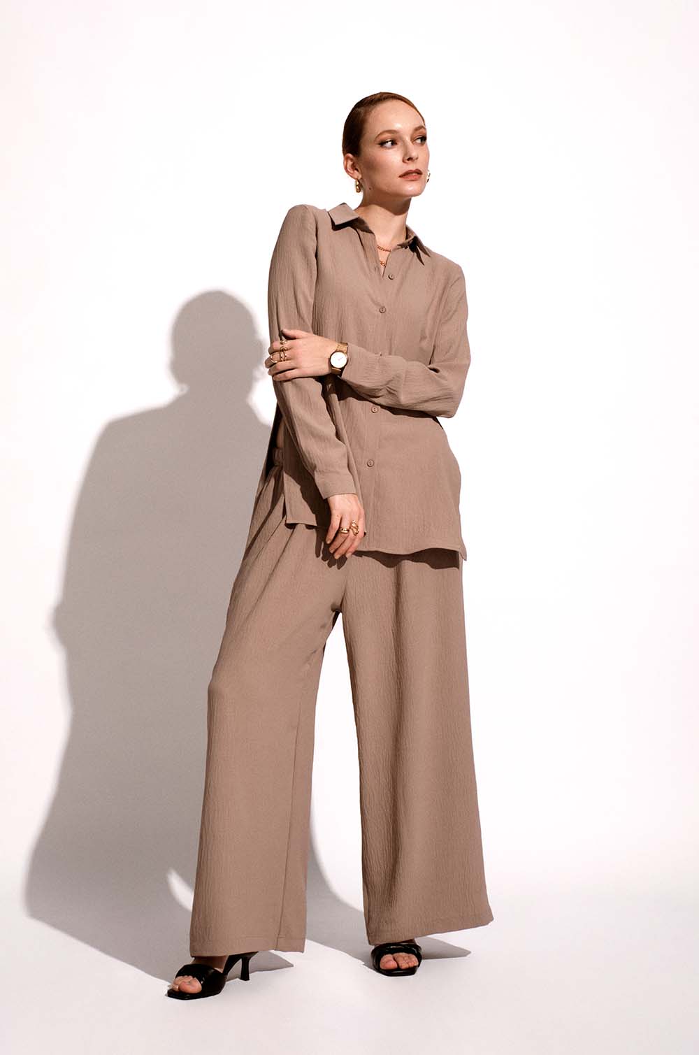 Elasticated Lounge Pant -  Beige