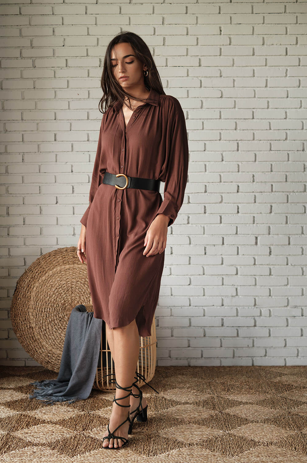 Dropped Shoulder Shirt Dress