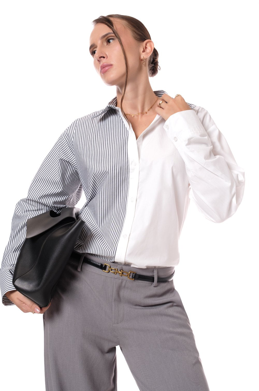 COLOR BLOCKED OVERSIZED SHIRT