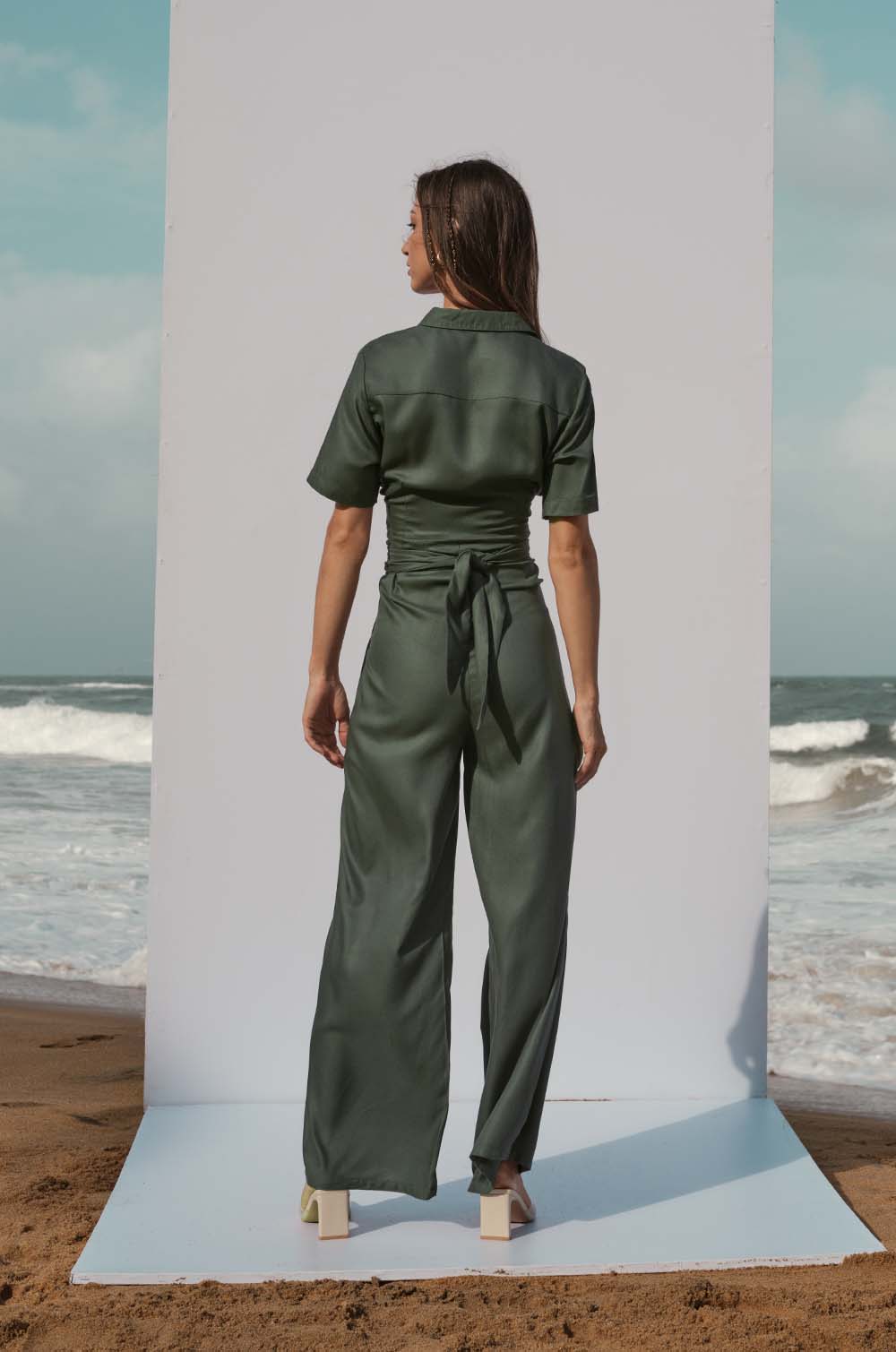 Twisted  Waist Jump Suit