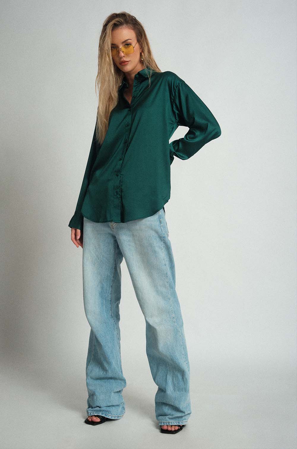 Oversized Shirt- Emerald