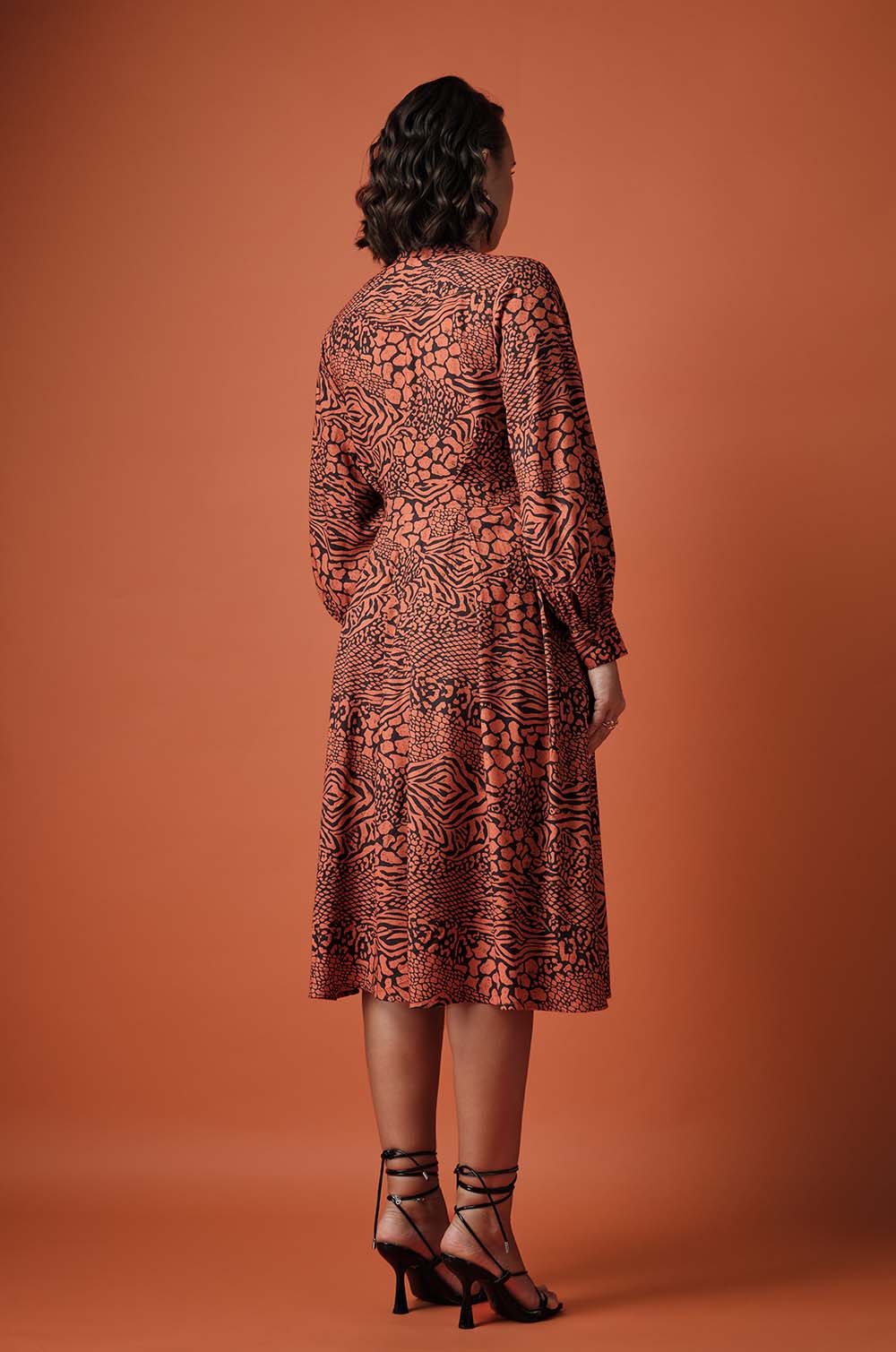 PRINTED MIDI DRESS