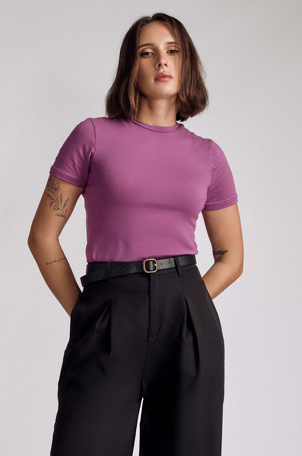 Crew Neck Tshirt Purple