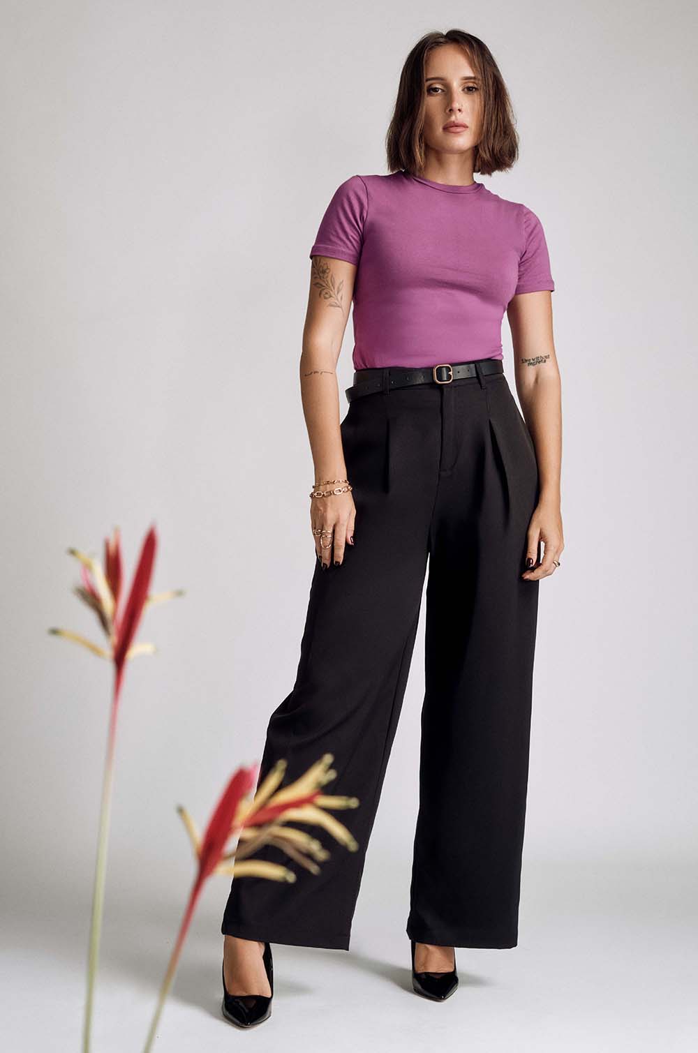 Crew Neck Tshirt Purple