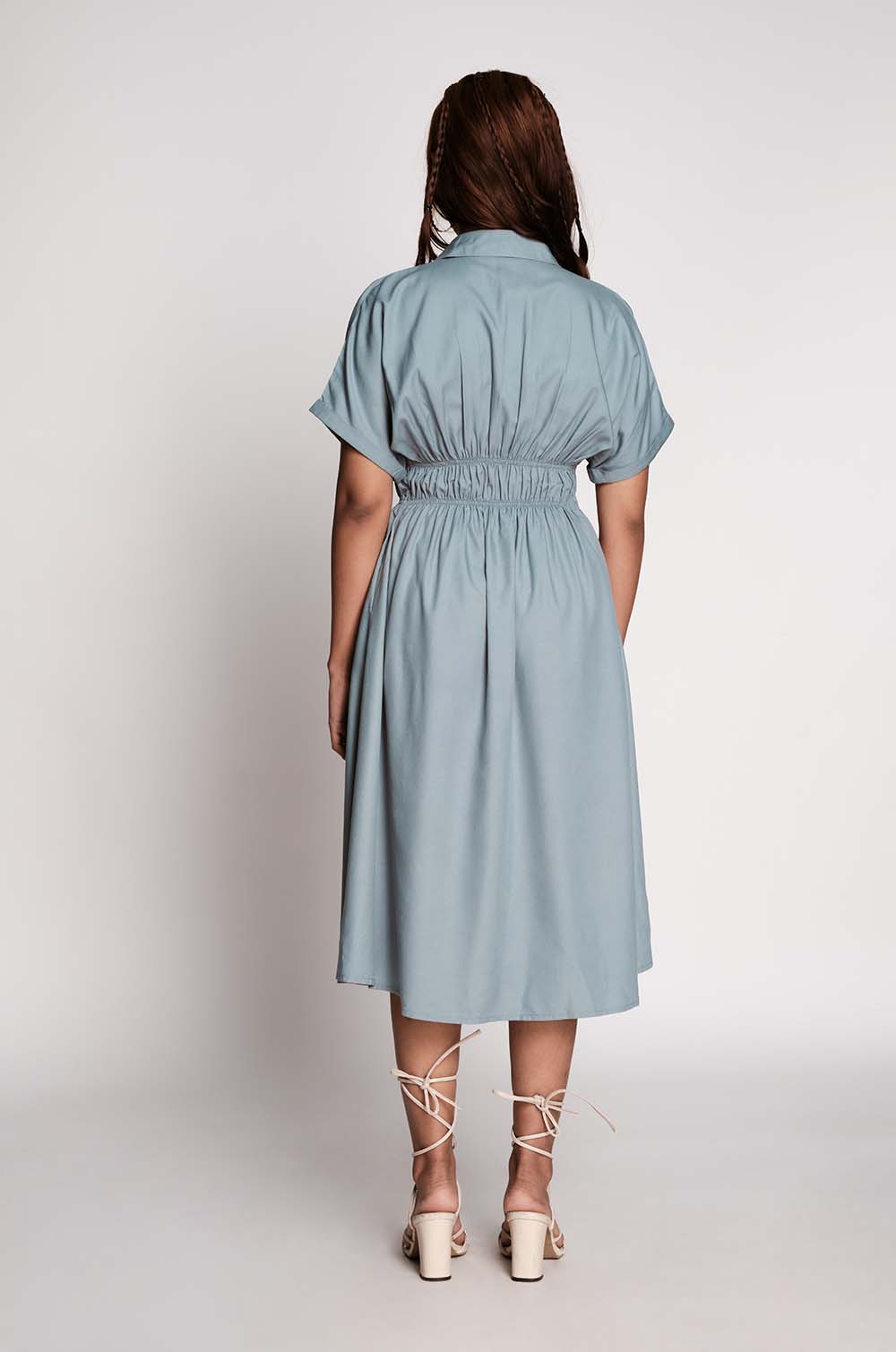 Elastic Detailed Midi Dress