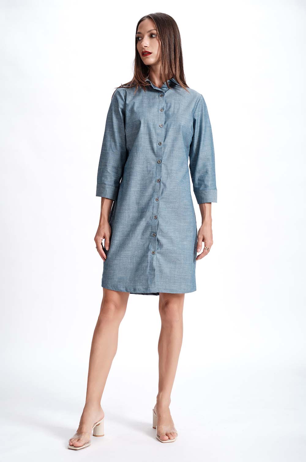 Chambray Marl Shirt Dress