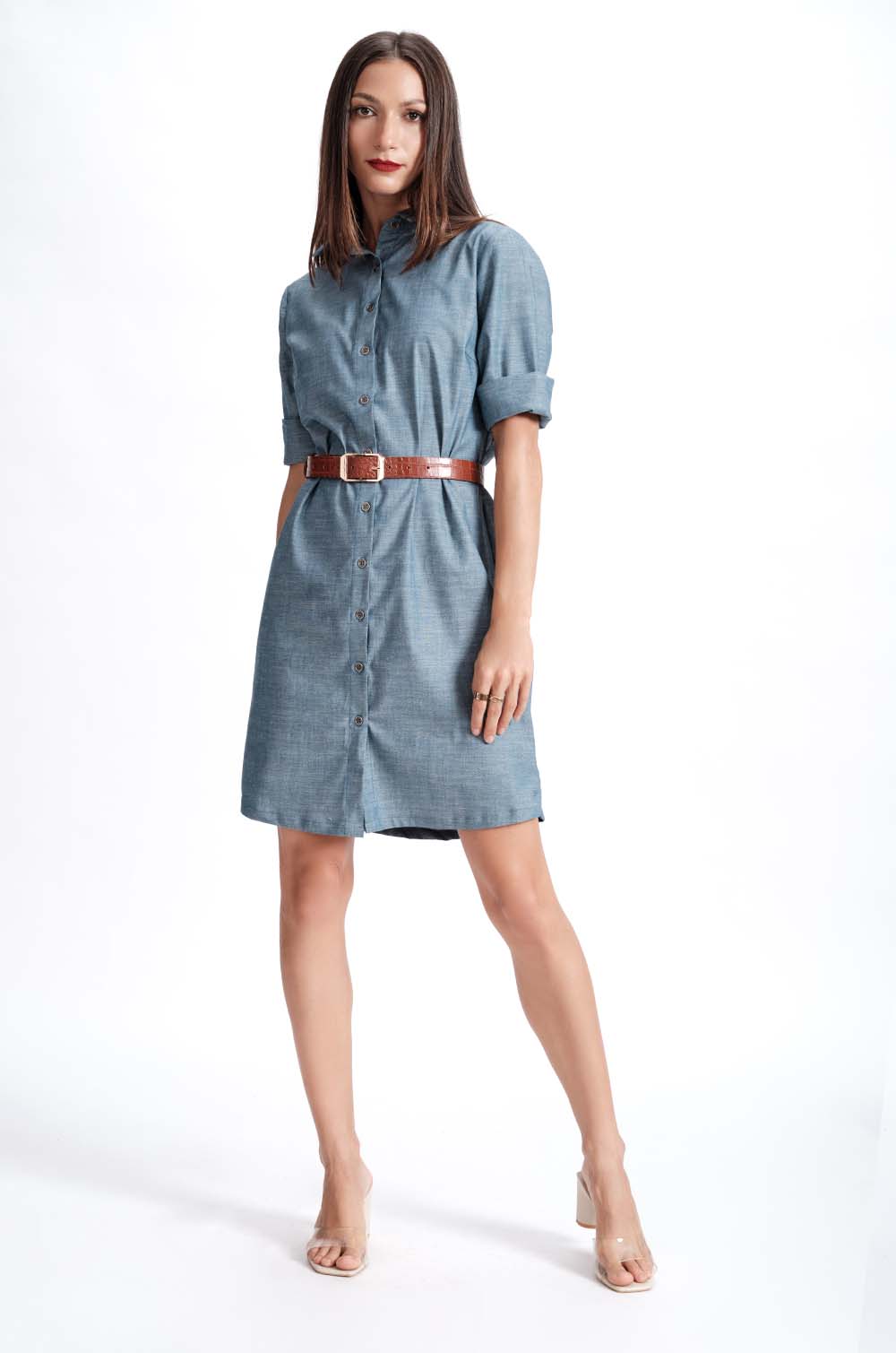 Chambray Marl Shirt Dress