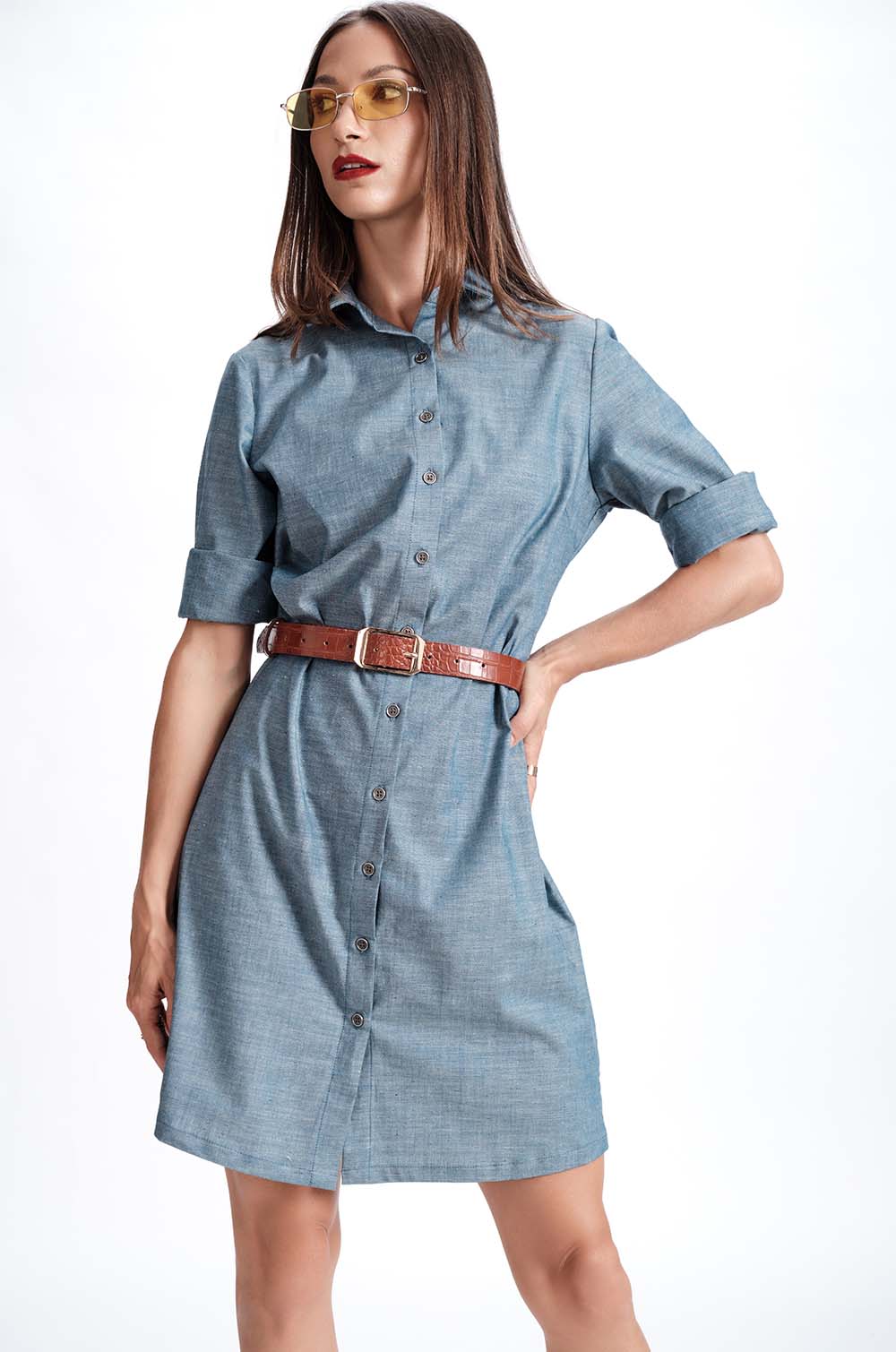 Chambray Marl Shirt Dress