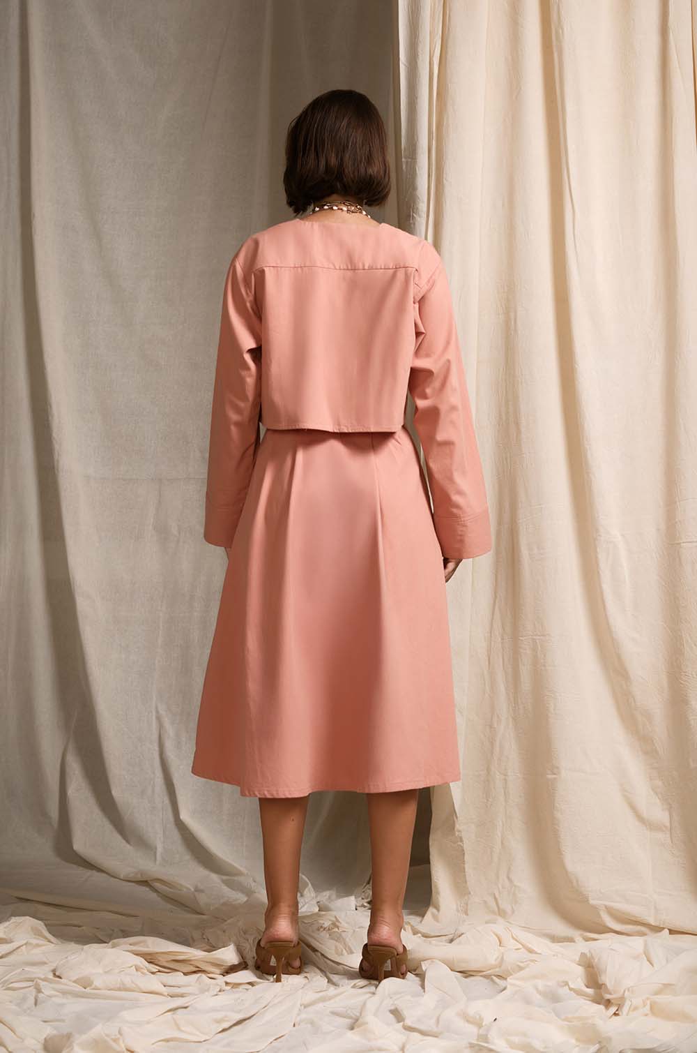 Midi Skirt With Belt PEACH