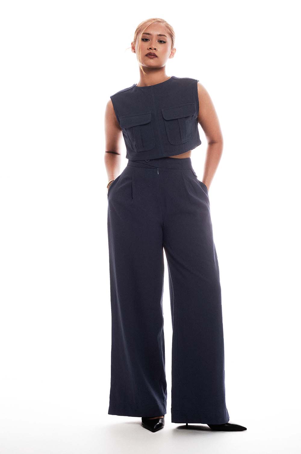 Wide Leg Pant - Blue