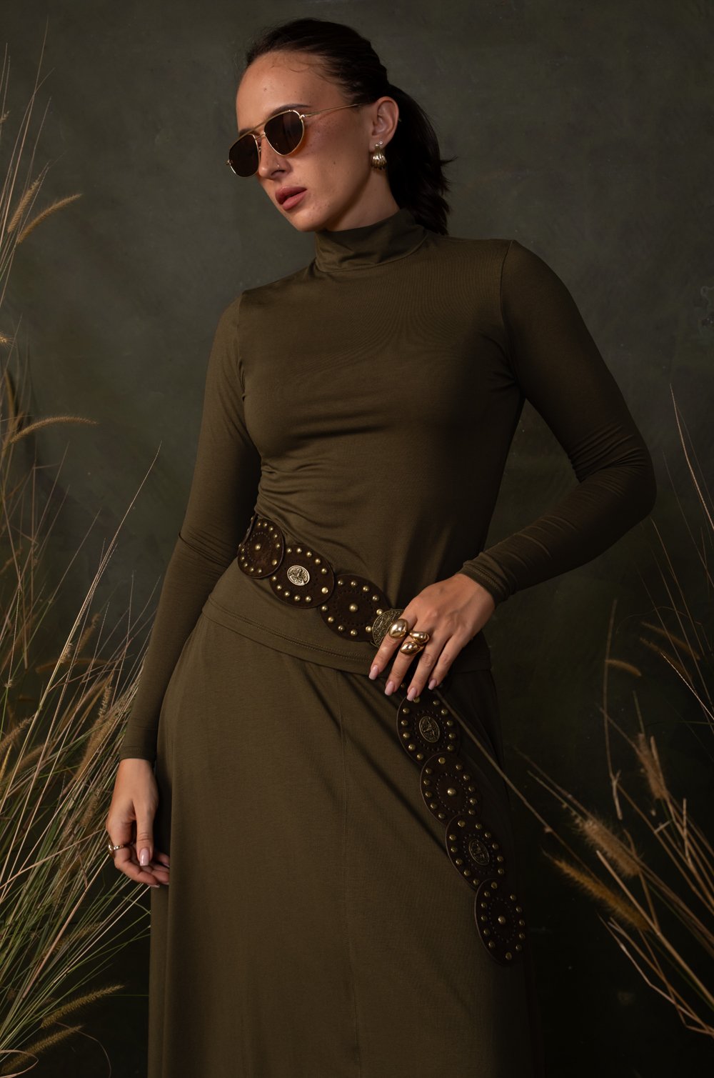 HIGH NECK LONG SLEEVE T-SHIRT