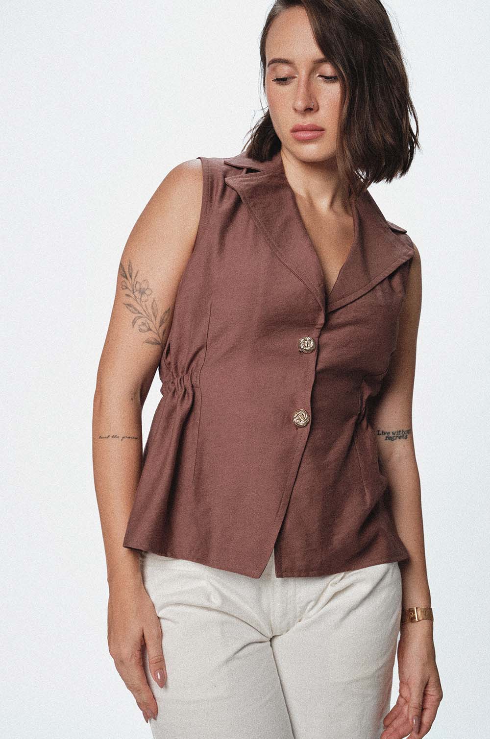 WAIST COAT WITH GOLD BUTTONS