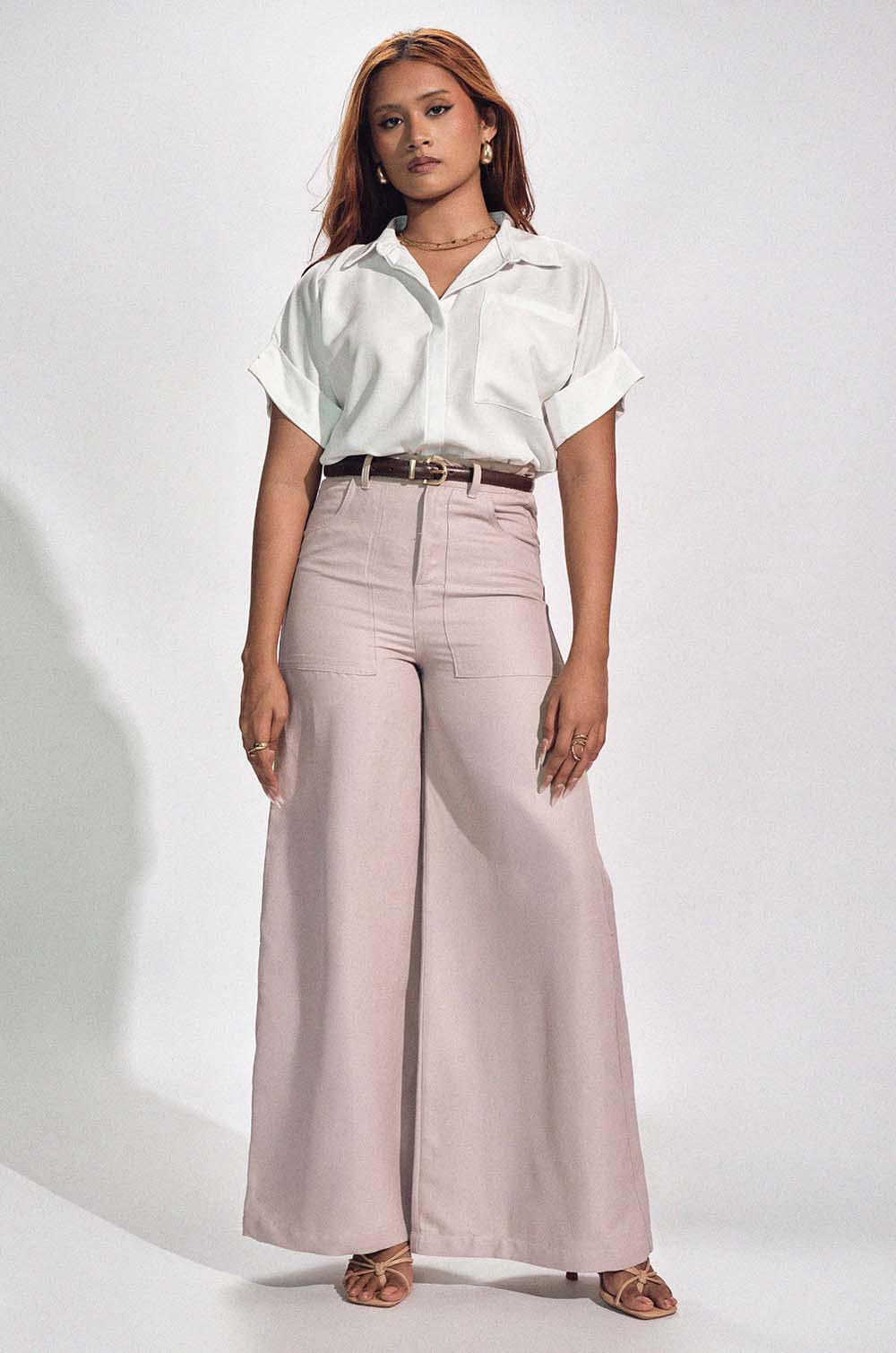 Flared Pants - Beige