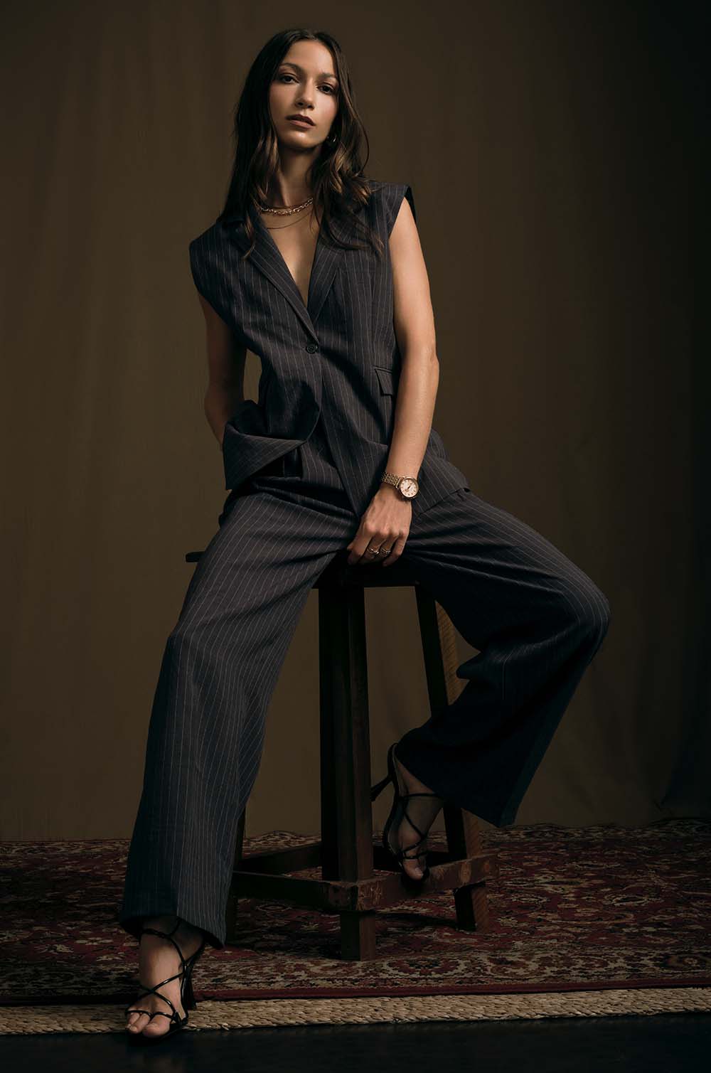 Tailored Waist Coat & Pant Suit - Charcoal