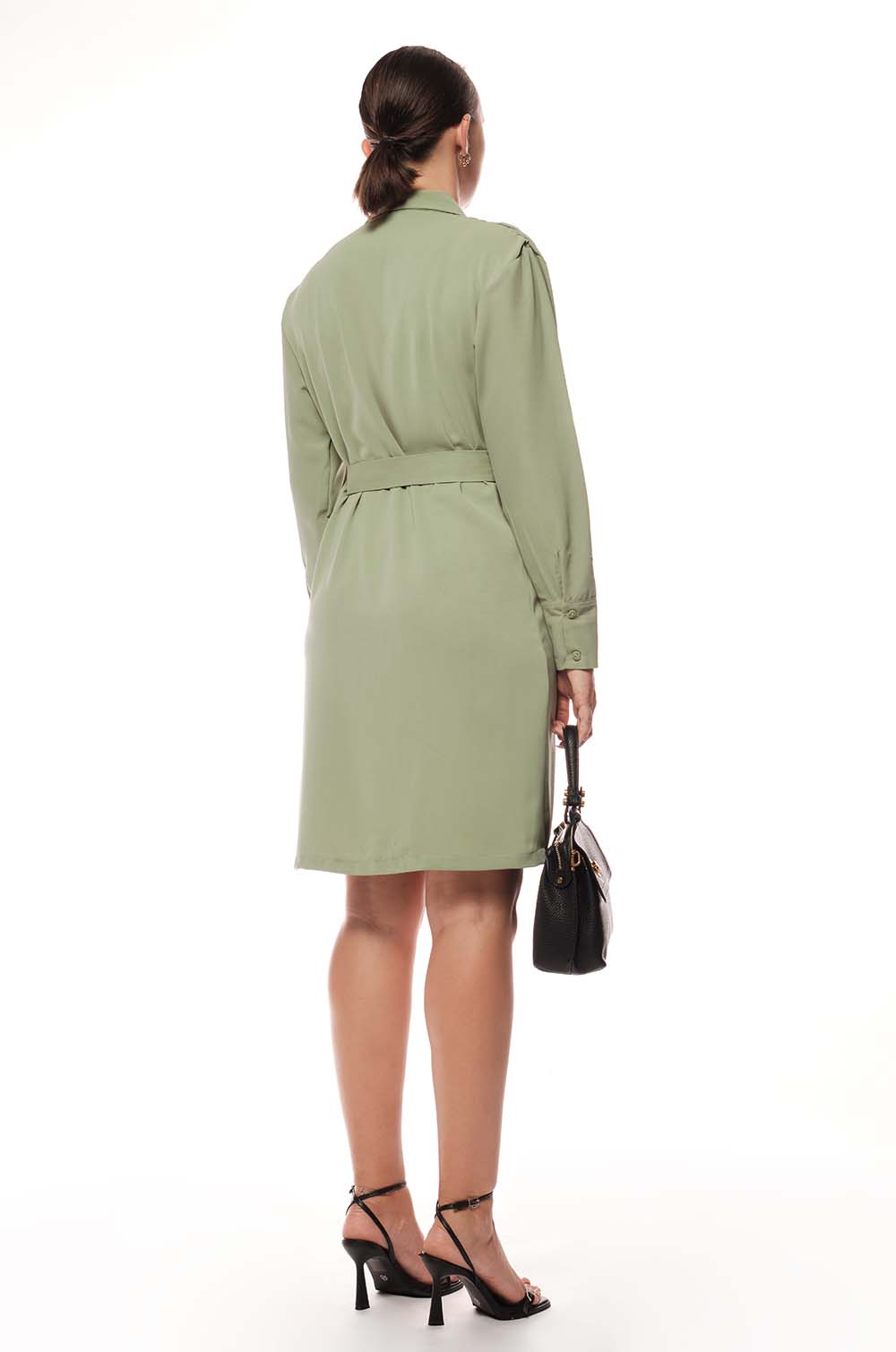 Shoulder Detailed Dress - green