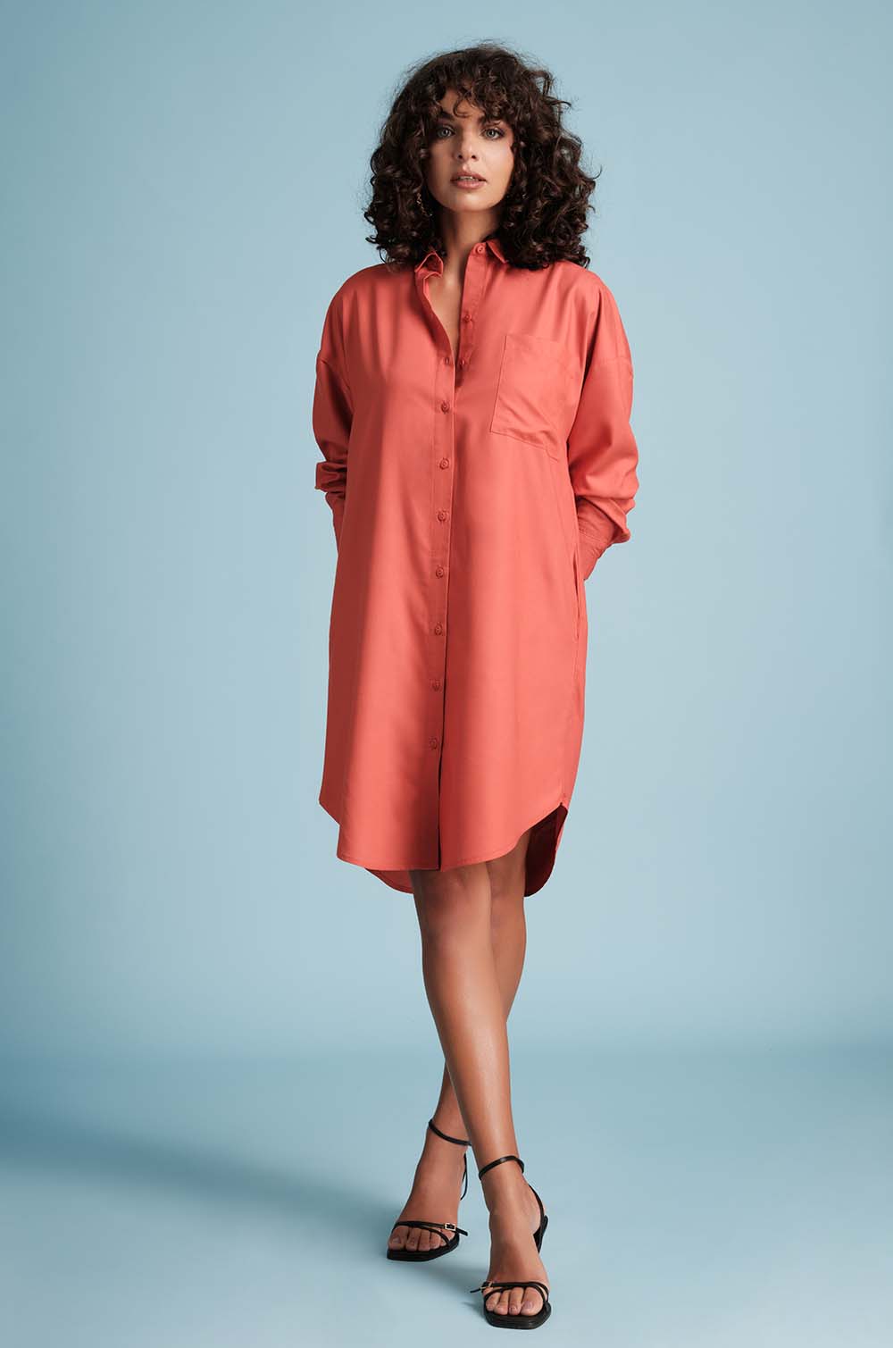 Dropped Shoulder Shirt Dress