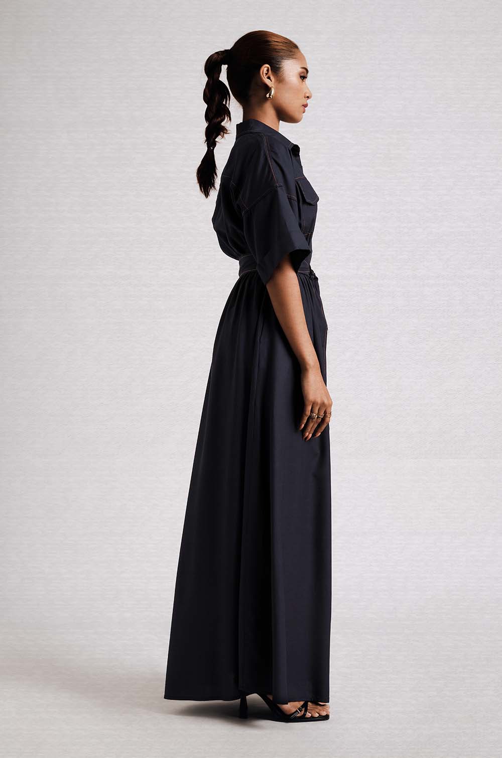 Double Pocket Maxi Dress - Navy