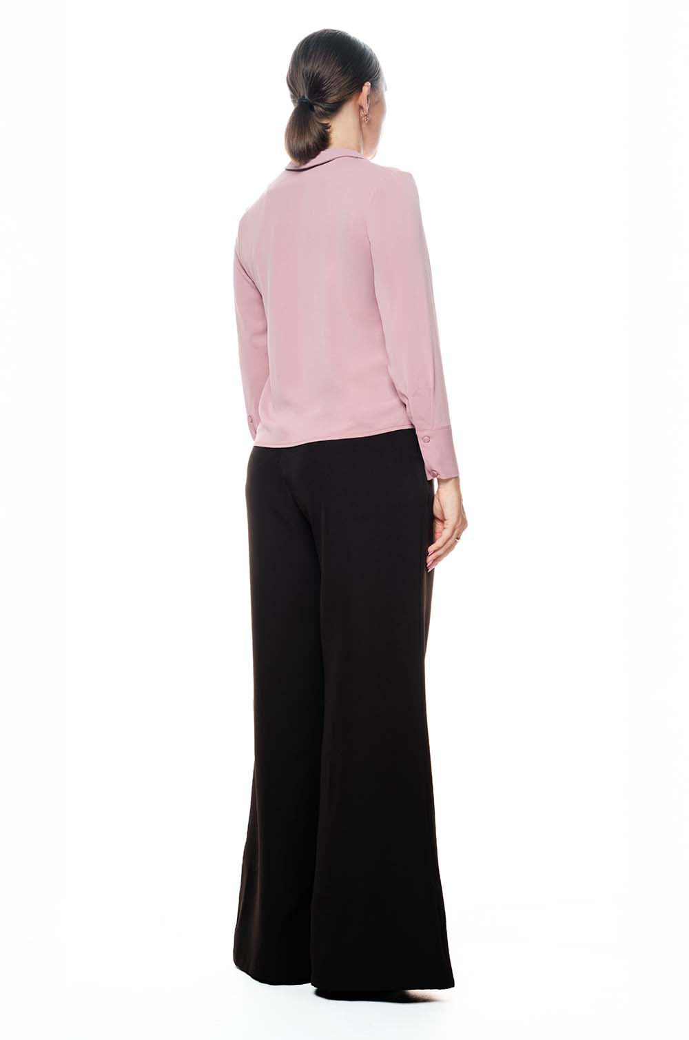 V-NECK LONG SLEEVE TOP - PINK