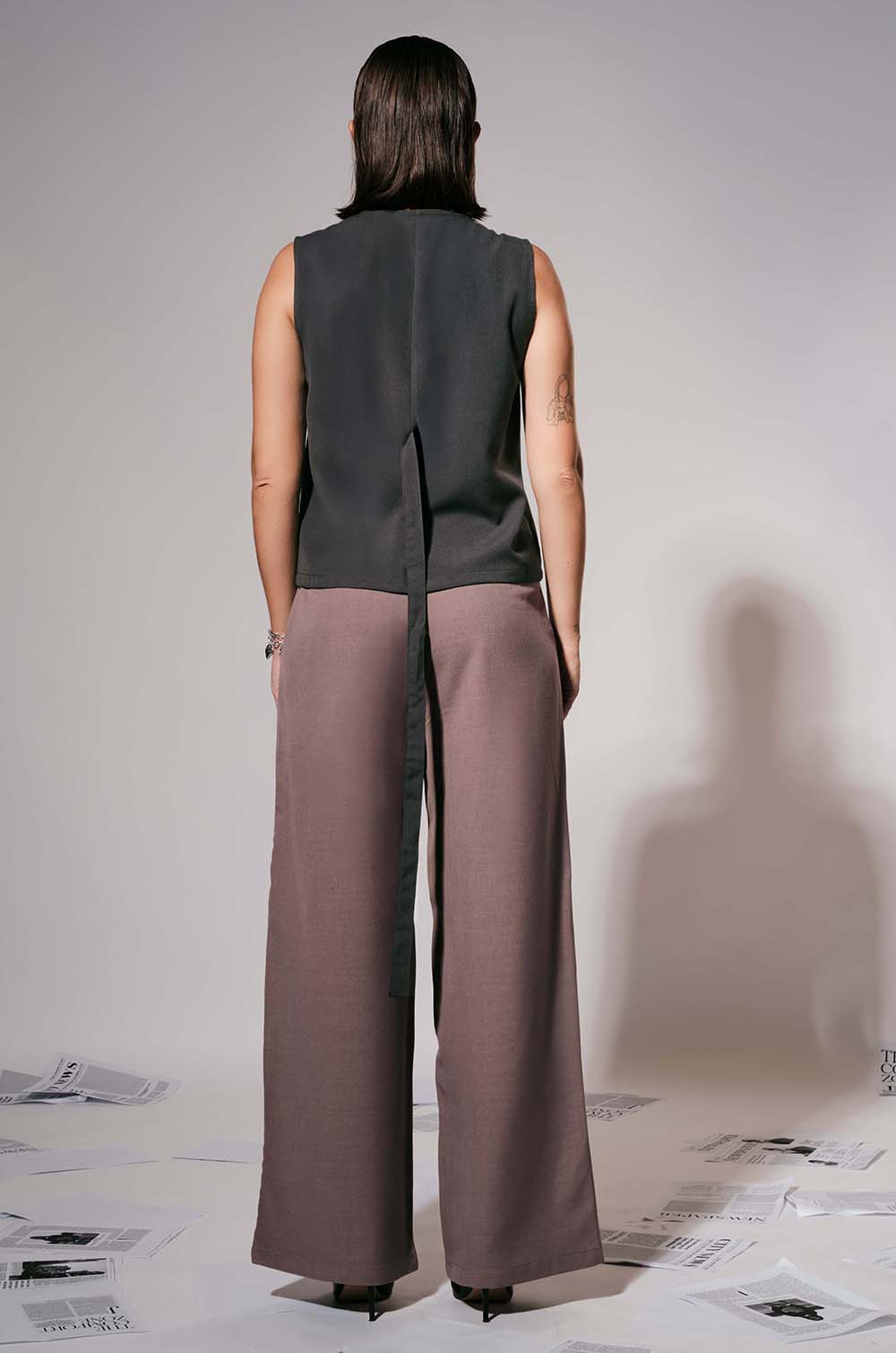 Lose fitted Vest Dark Hrey