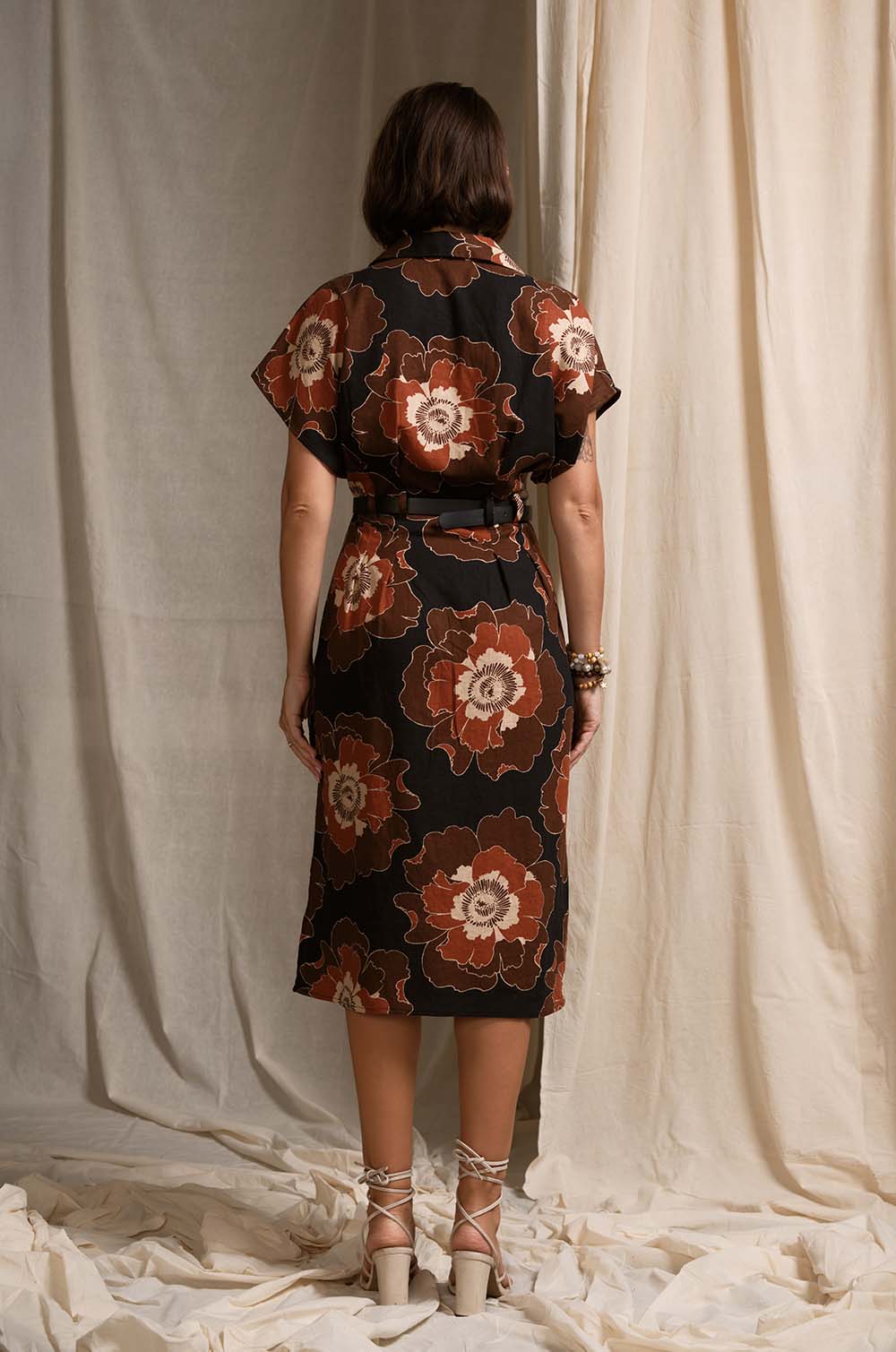 kimono Sleeve Midi Dress PRINTED
