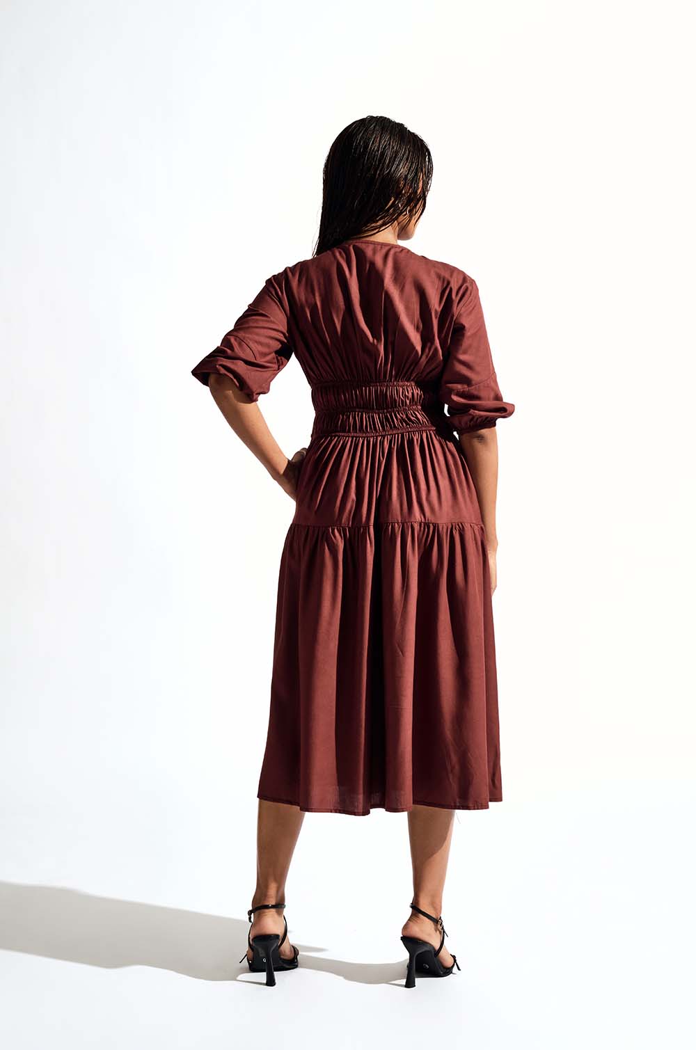 Gathered Midi Dress