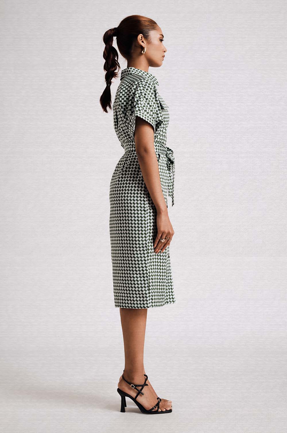 Double Pocket Gingham Dress