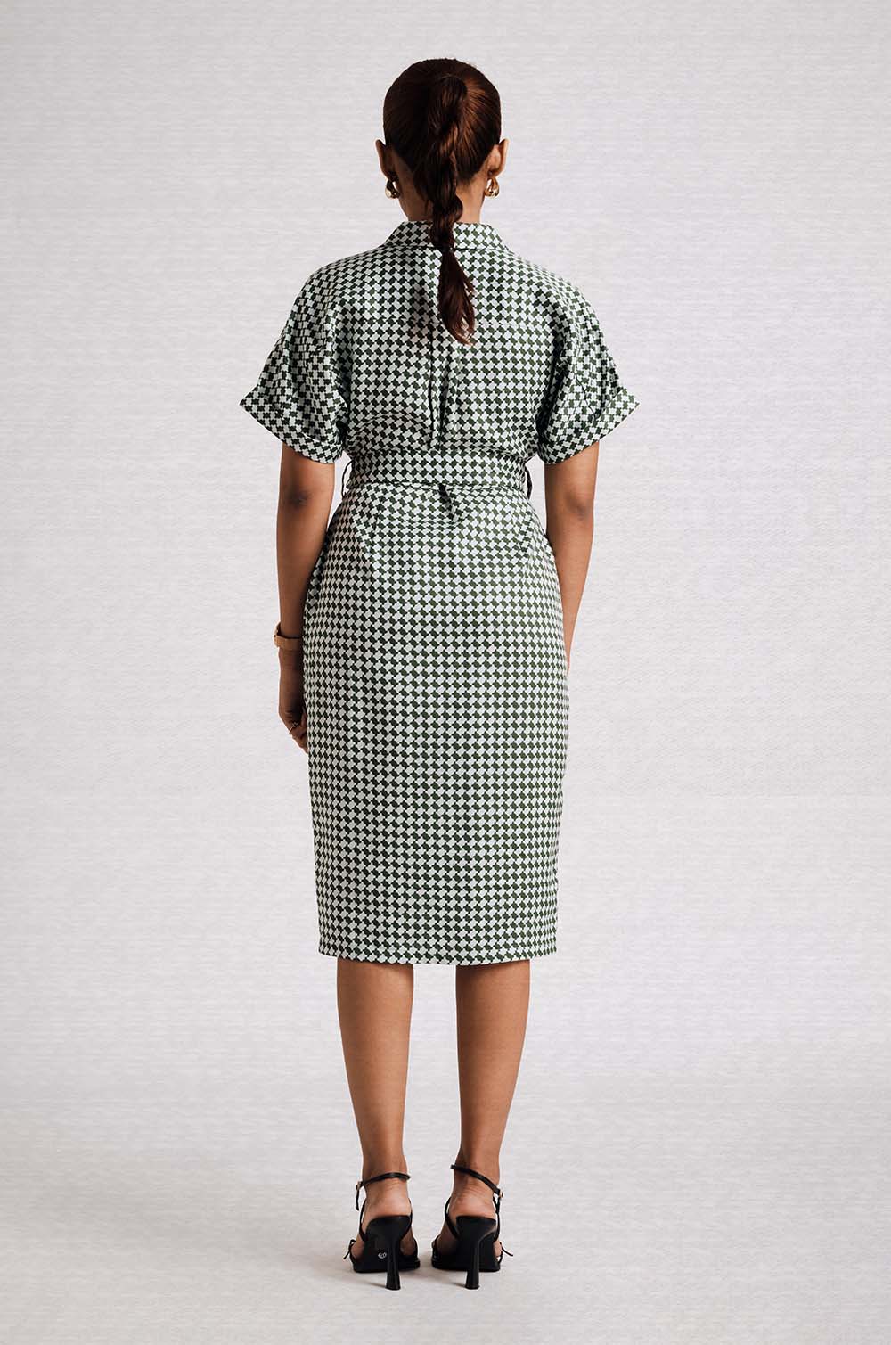 Double Pocket Gingham Dress