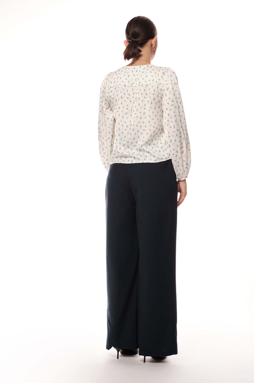 Ditsy Floral Balloon Sleeve Top