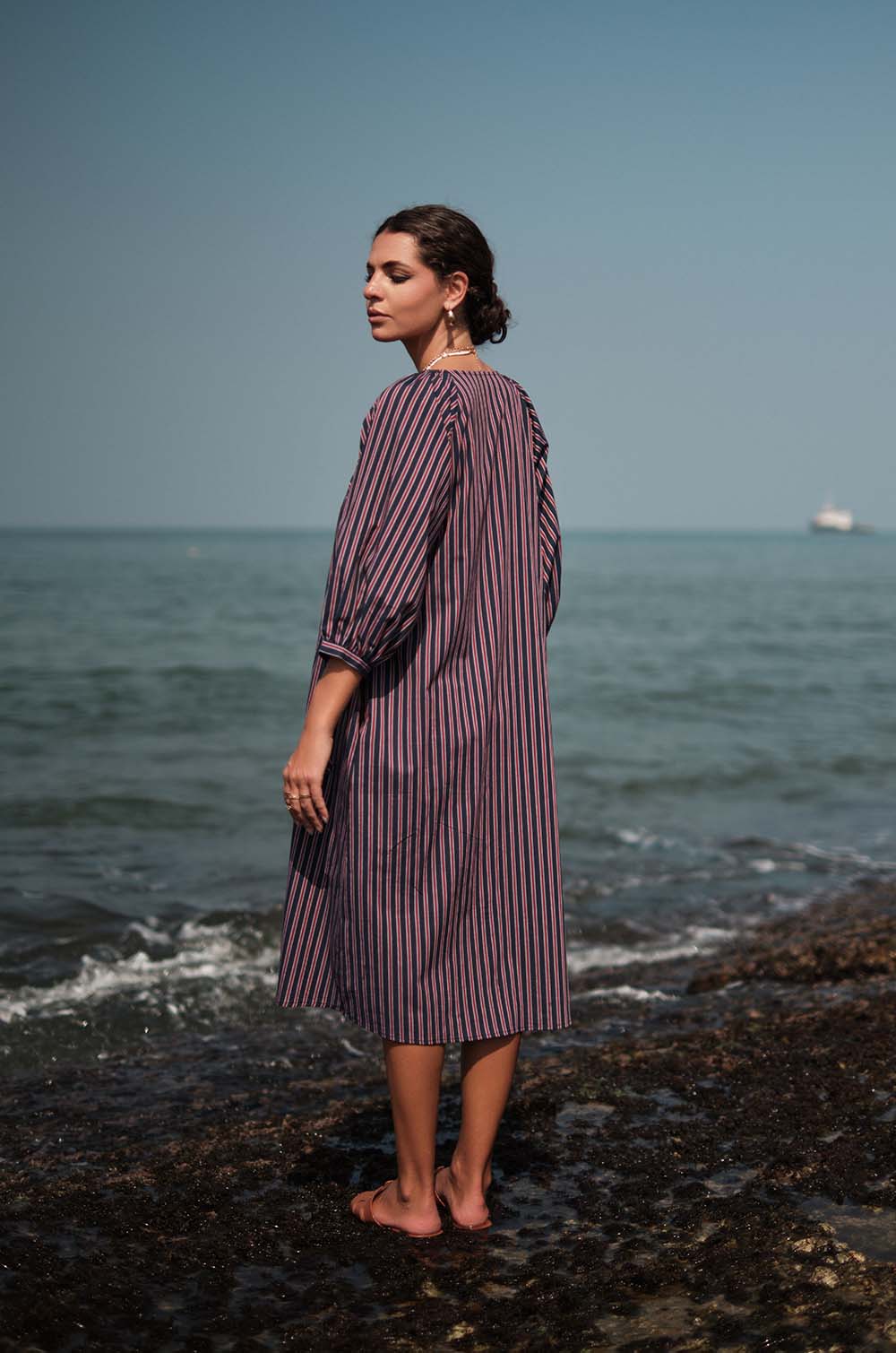 Baloon Sleeve Midi Dress