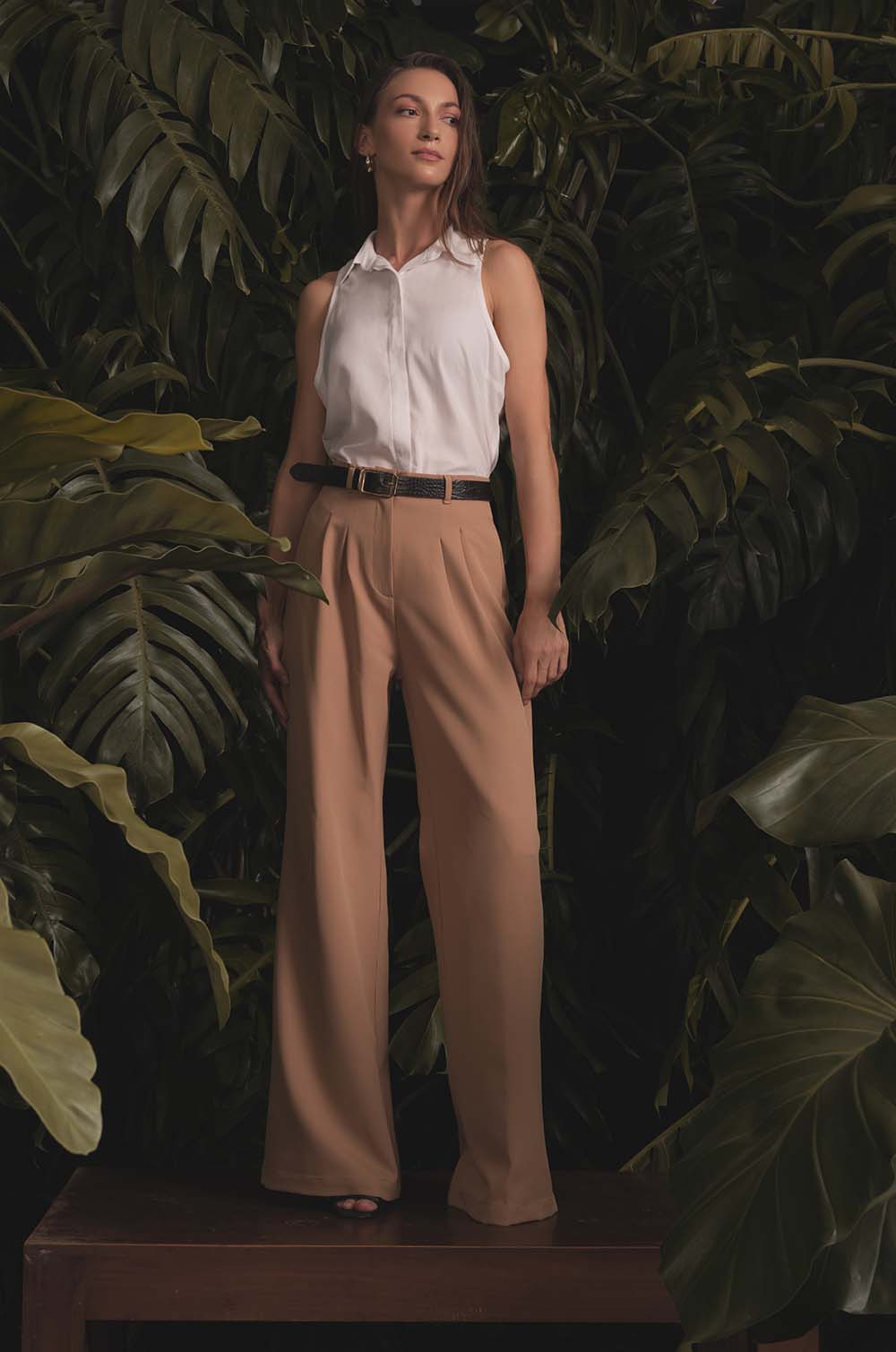 Soft Tailored Pants-Beige