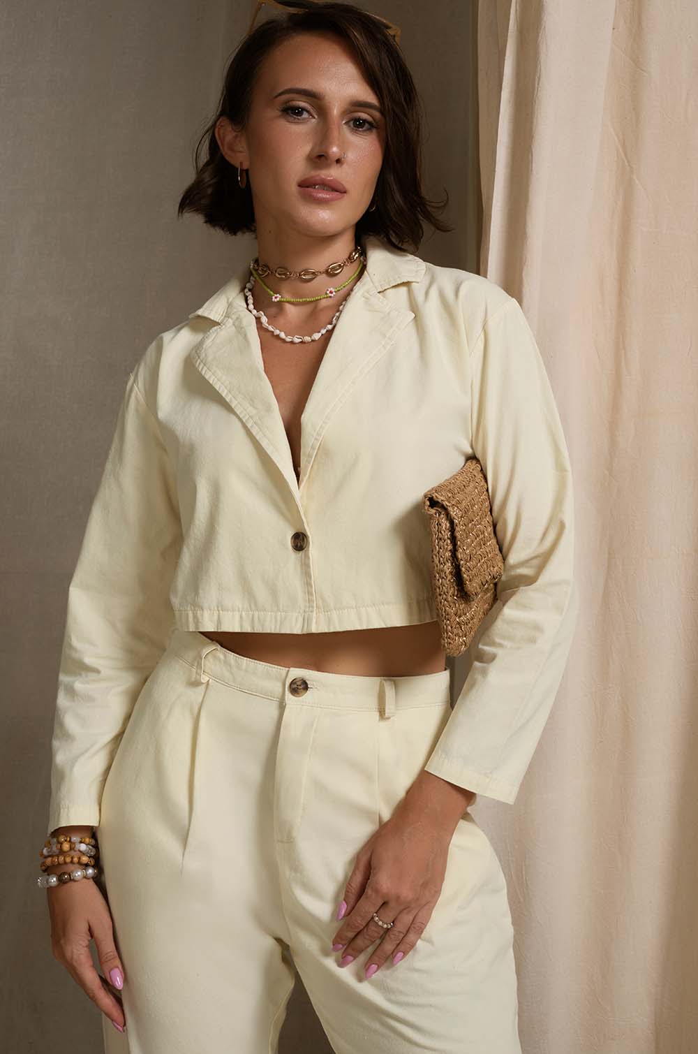Crop Lapel Top