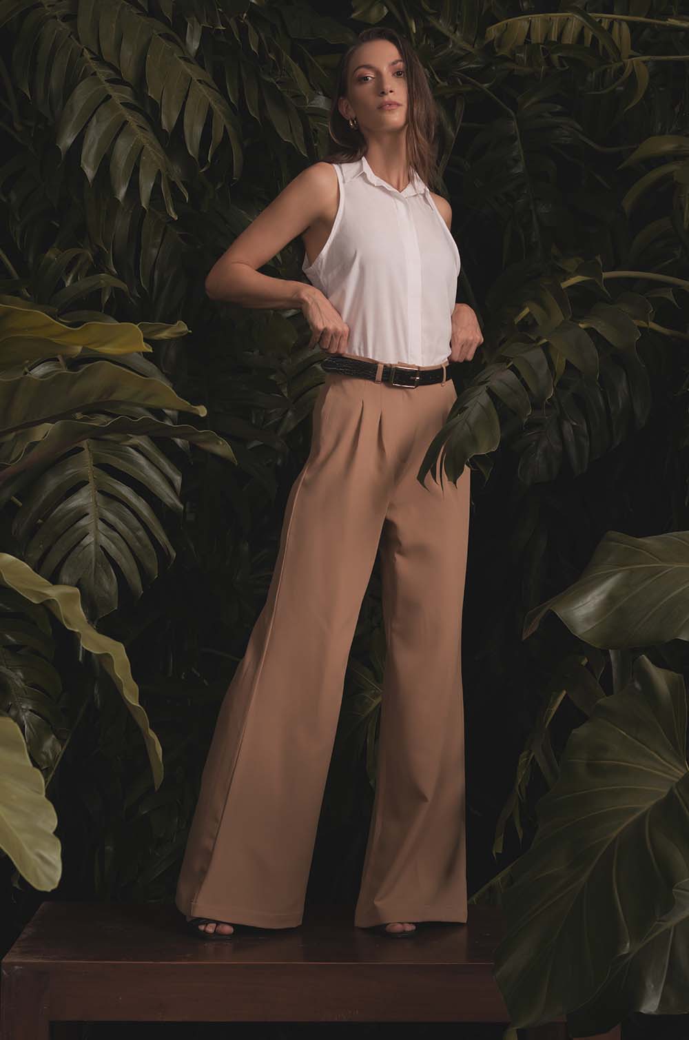 Soft Tailored Pants-Beige