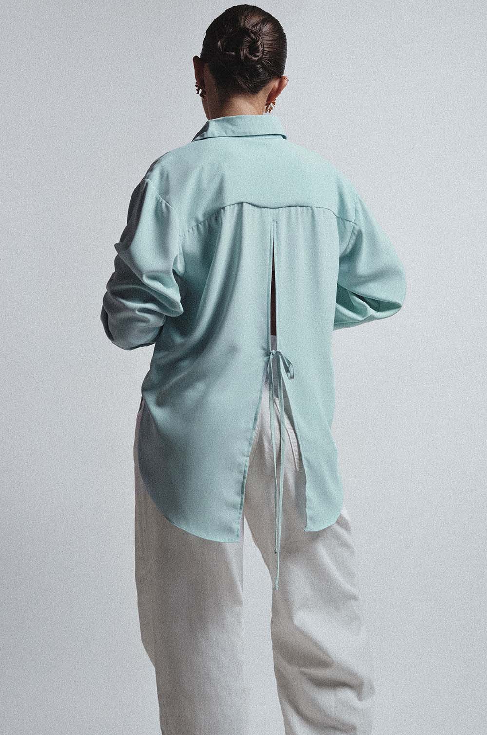 BACK TIE DETAILED SHIRT