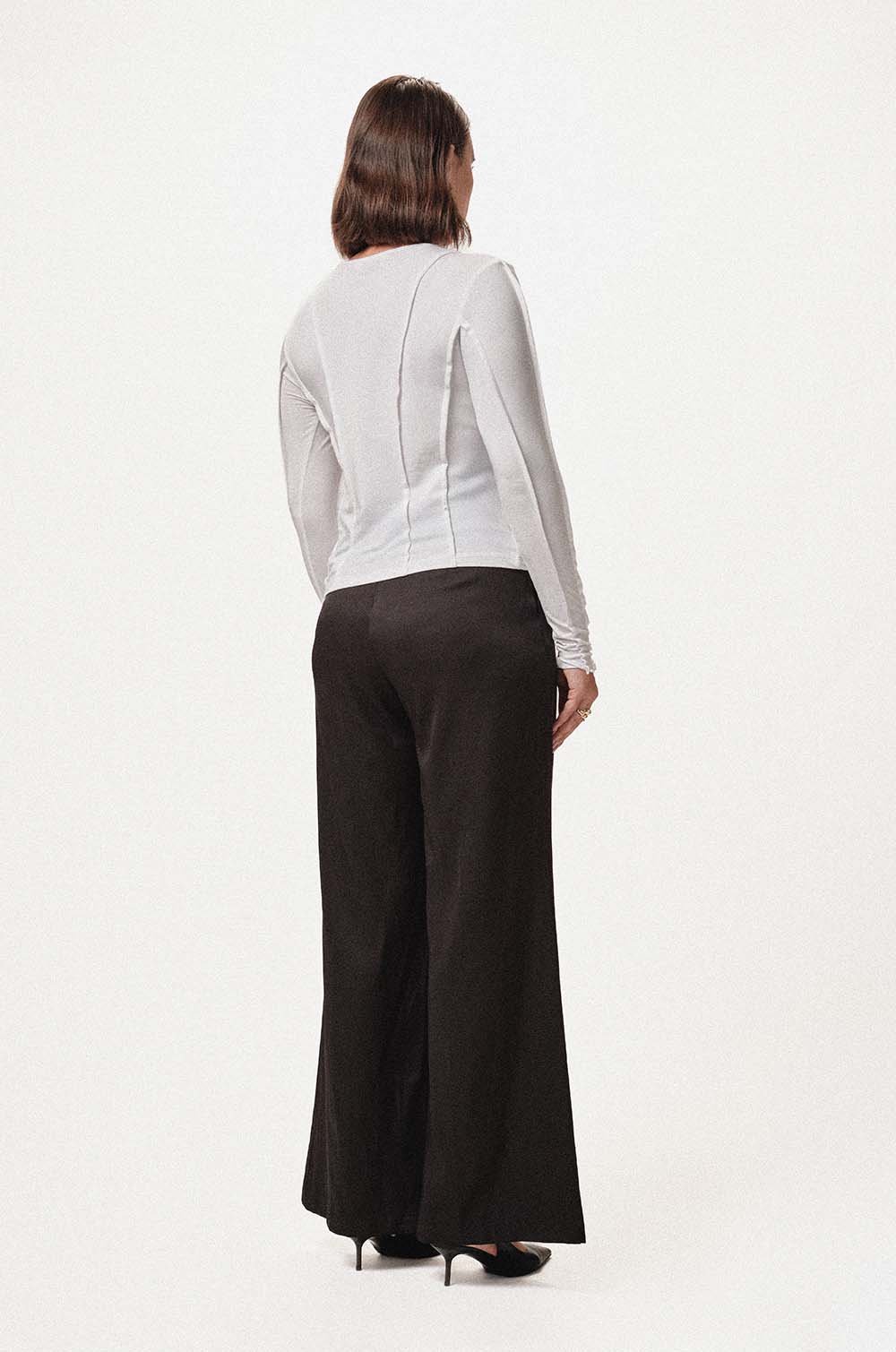 SEAM DETAILED T-SHIRT - WHITE