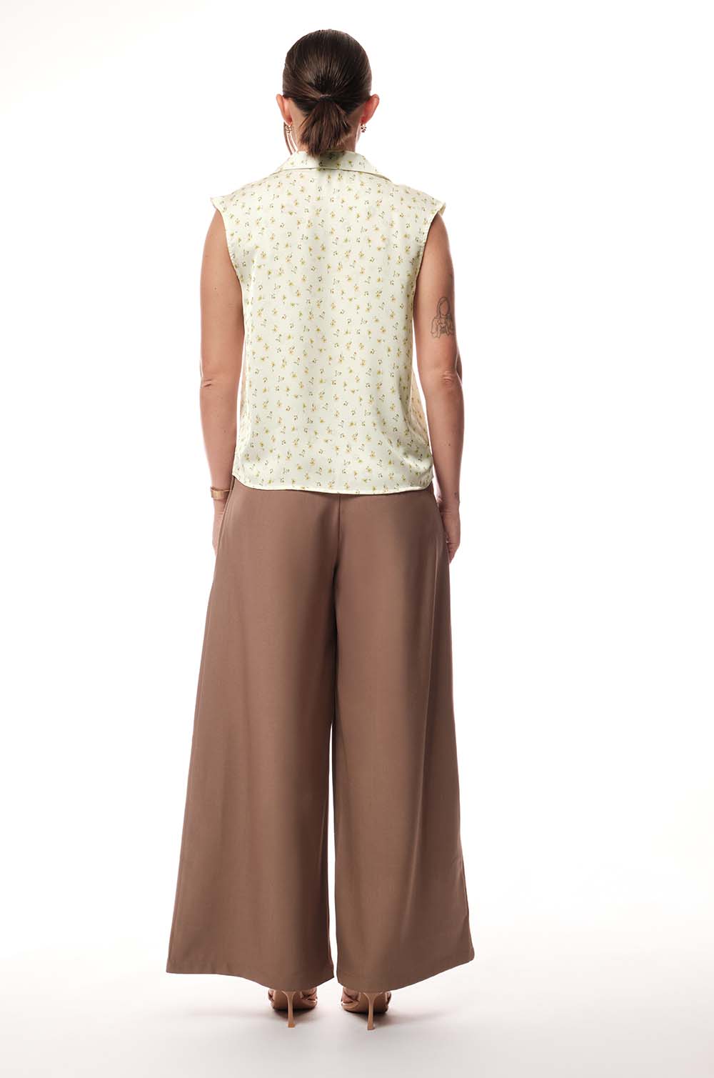 Ditsy Floral Lapel Collared Top