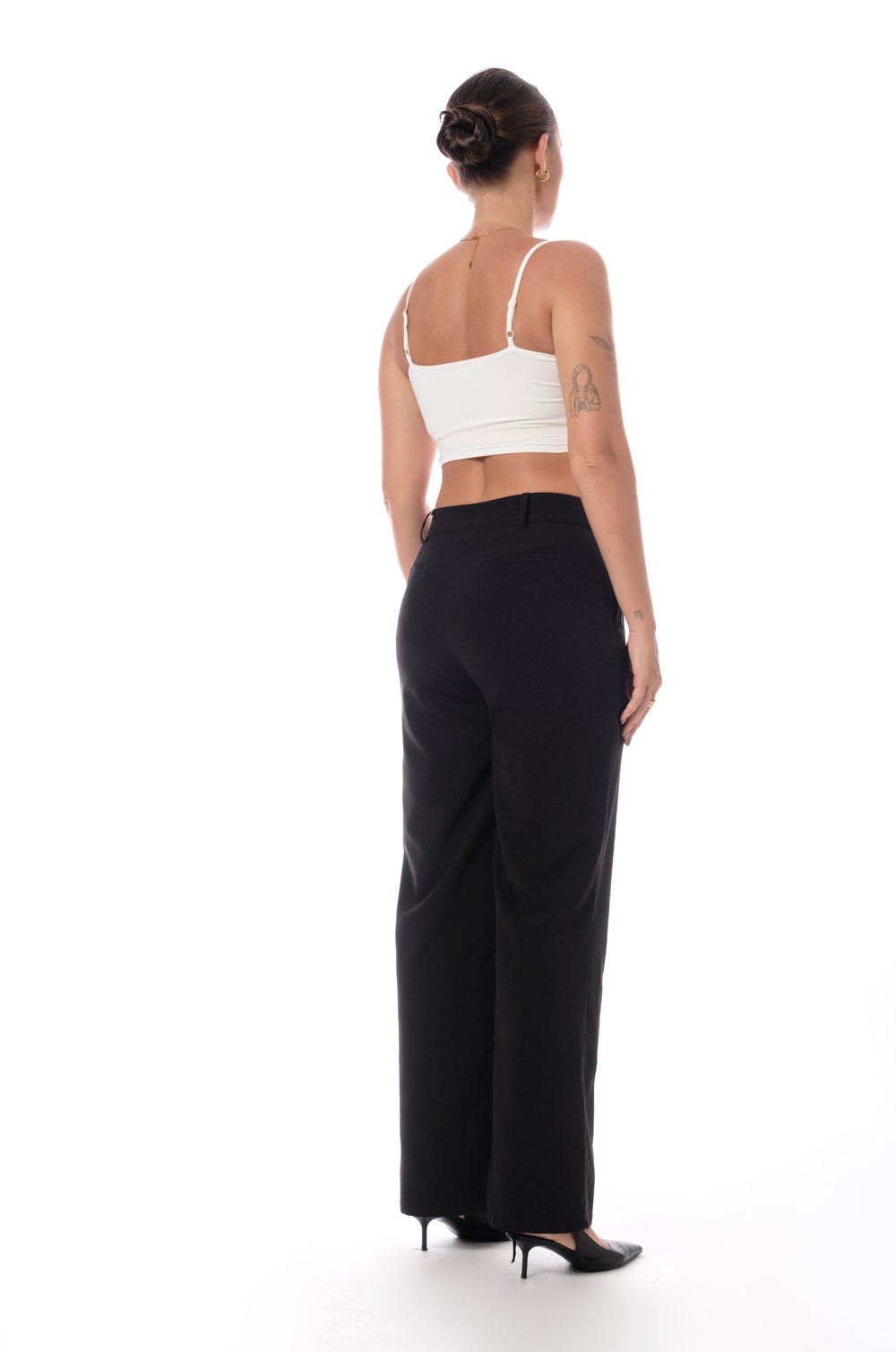 LOW RISE TAILOERED PANT - BLACK