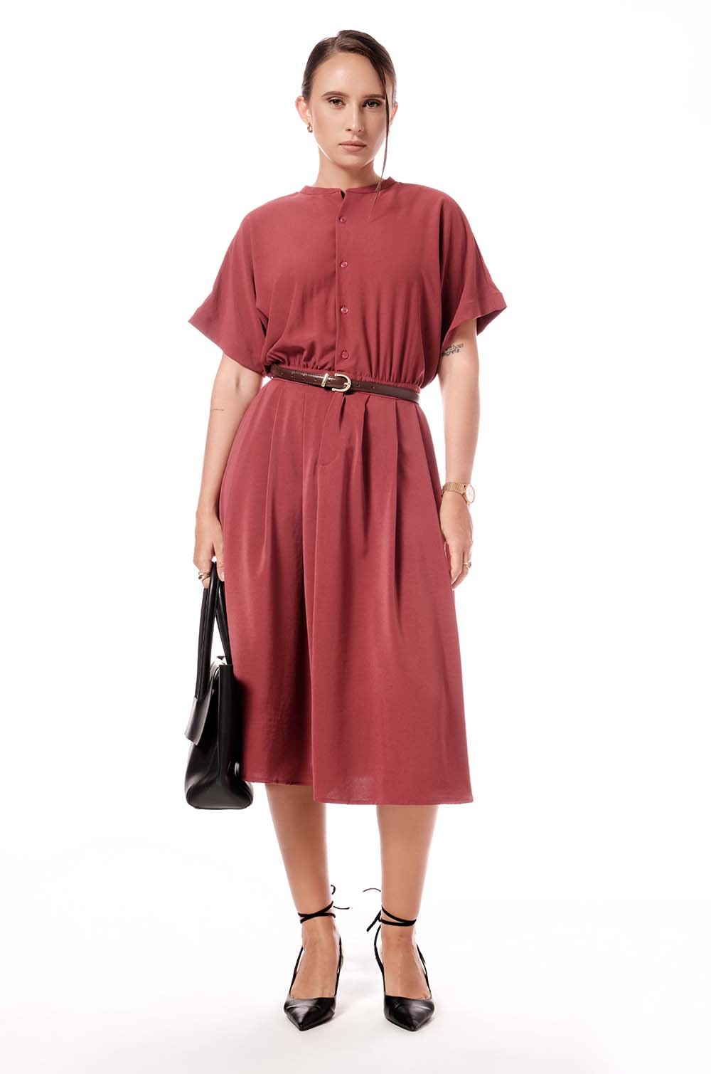 EXTENDED SLEEVE MIDI DRESS