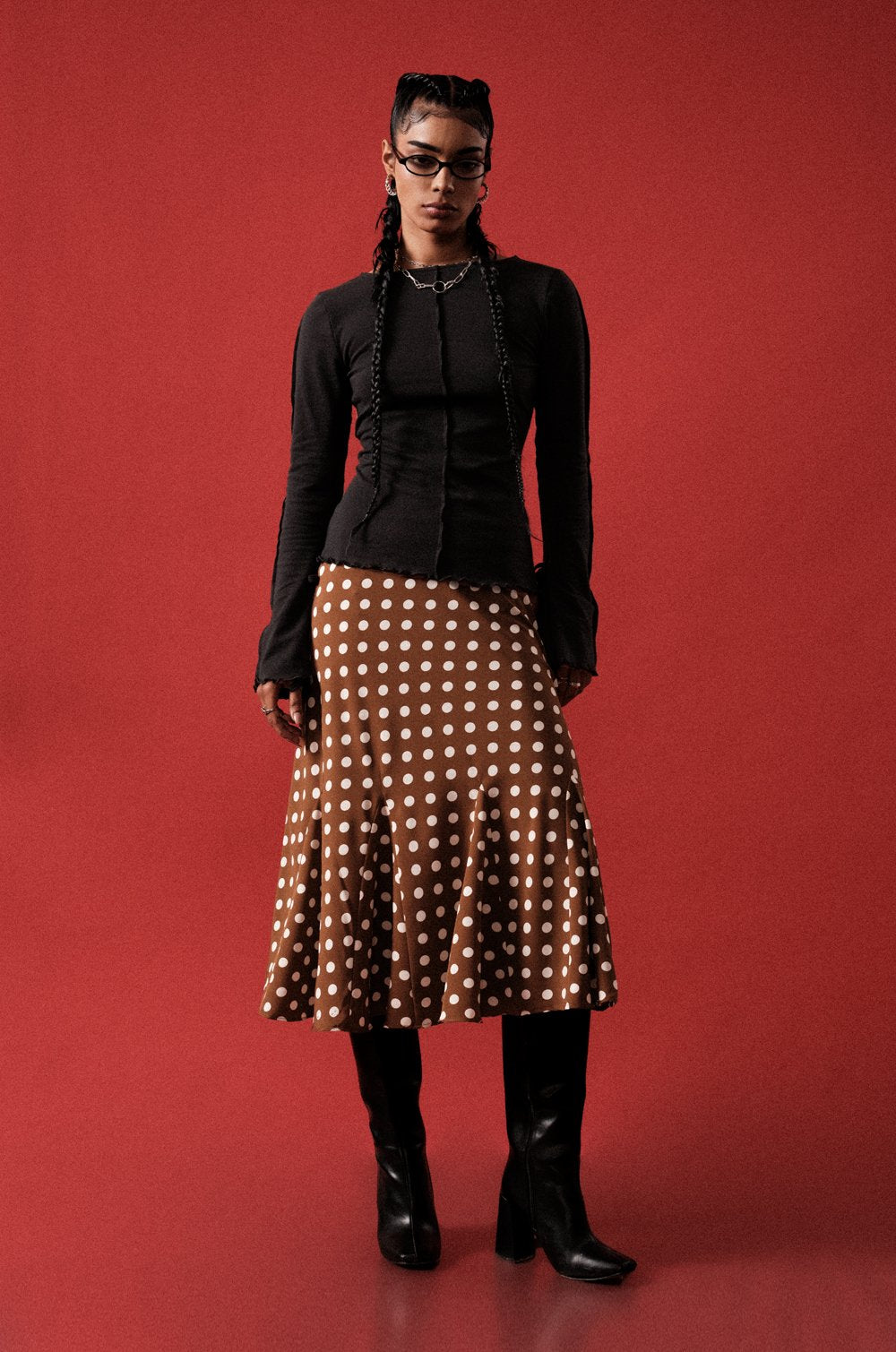 BIAS SKIRT WITH GODETS