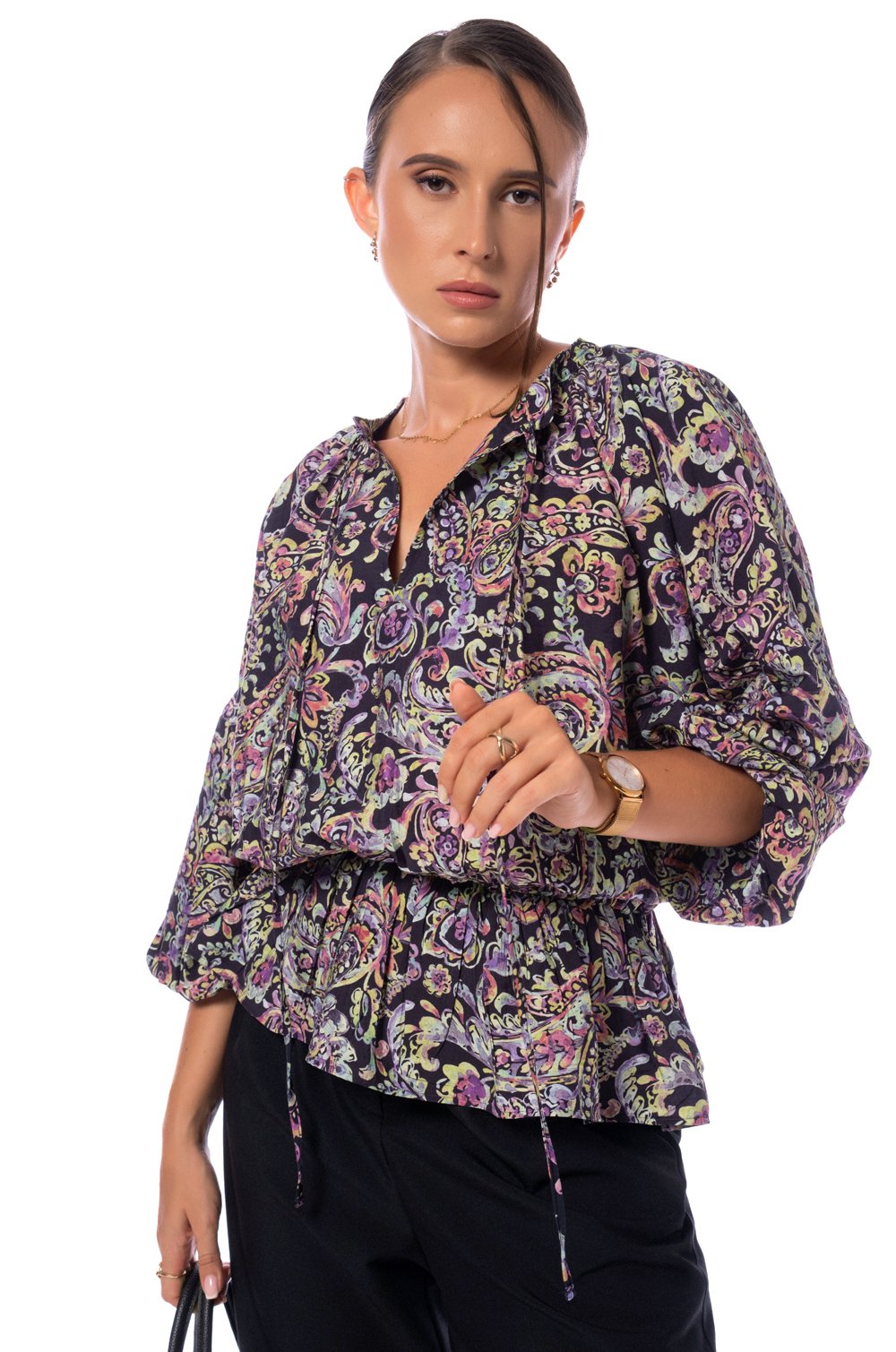 WAIST ELASTICATED TOP
