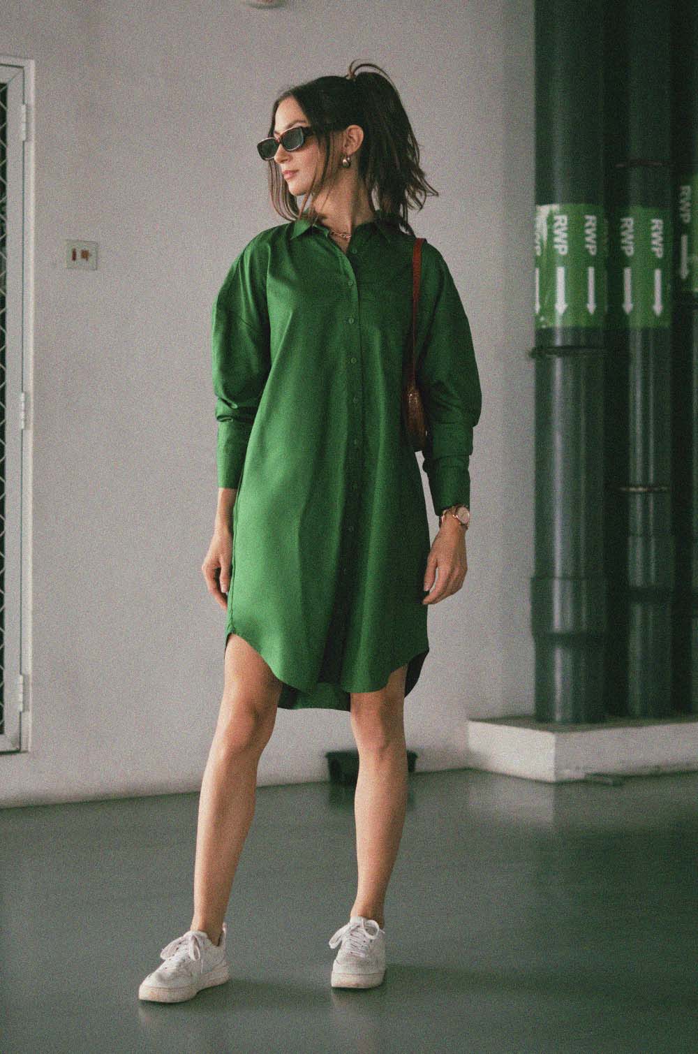 Dropped Shoulder Shirt Dress