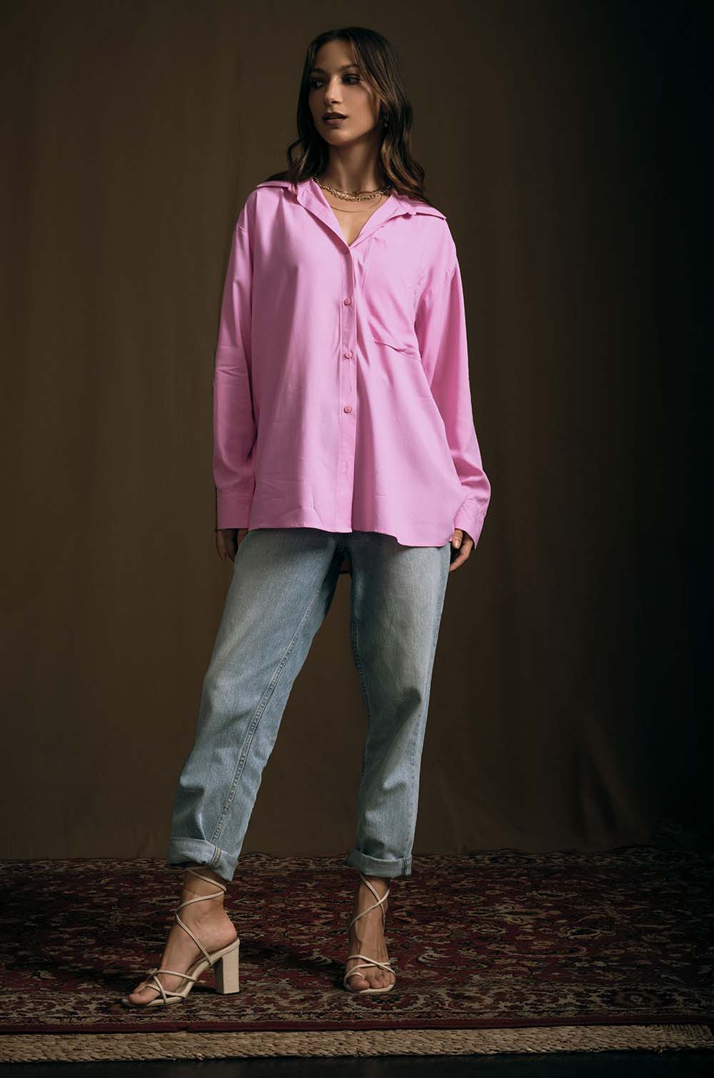 Oversized Shirt- Pink