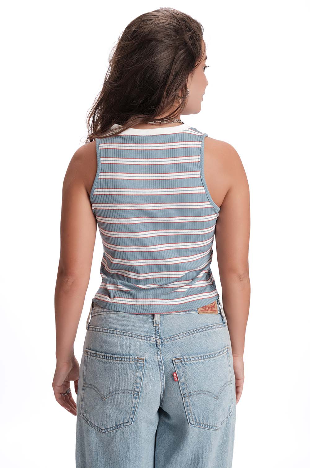Contrast Collar Sleeveless Tshirt