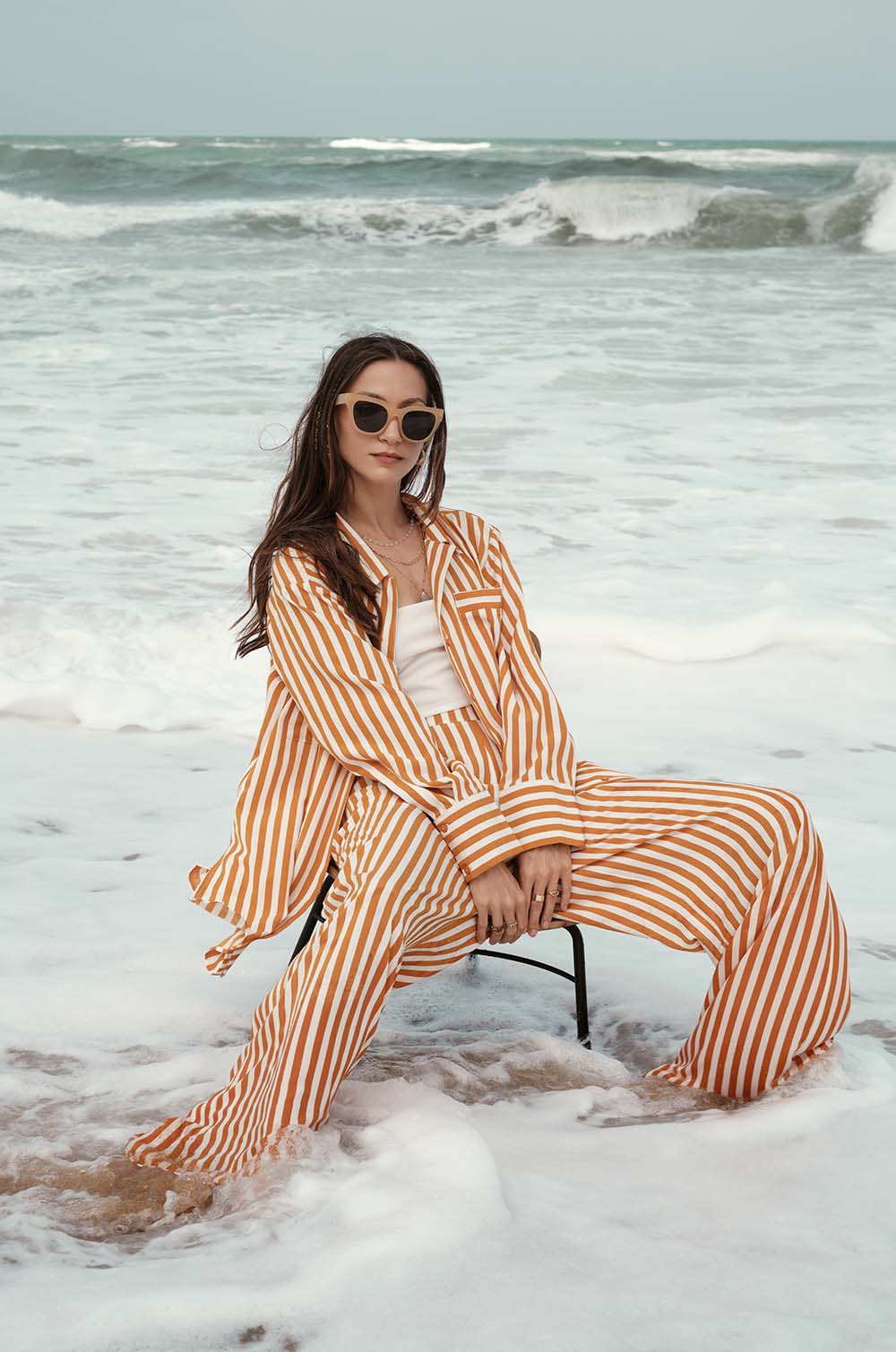 Striped Long Shirt- Yellow