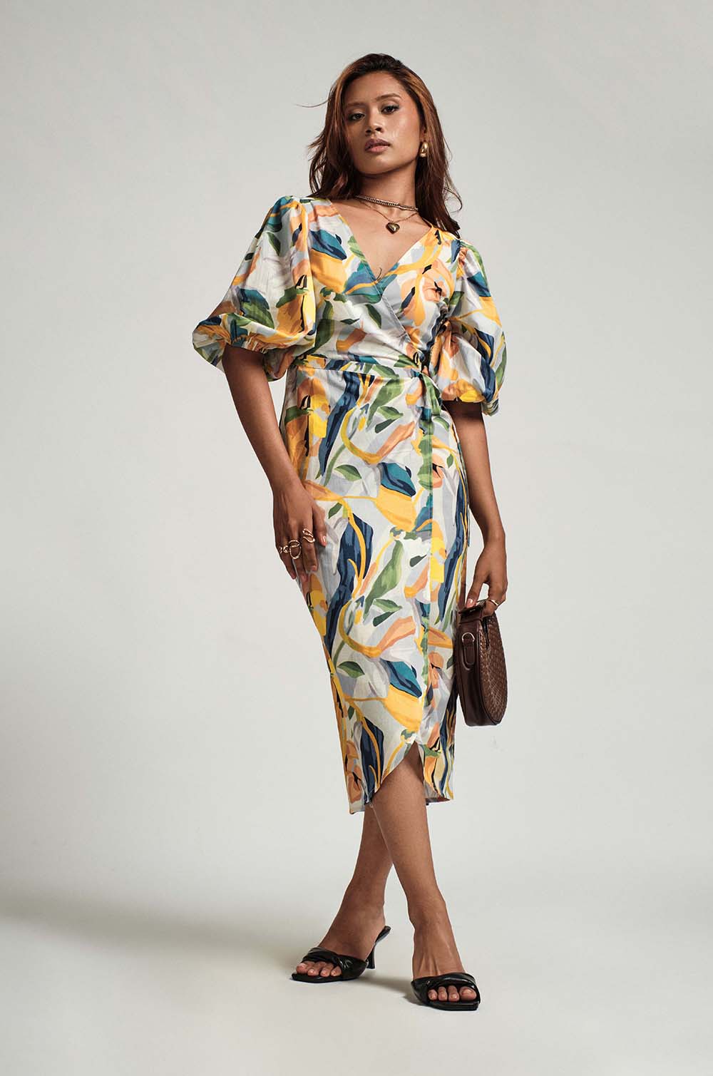 Printed Wraparound Dress