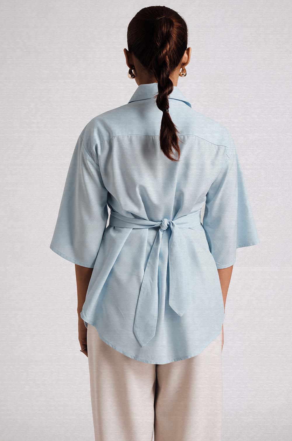 Tie Up Shirt - Blue