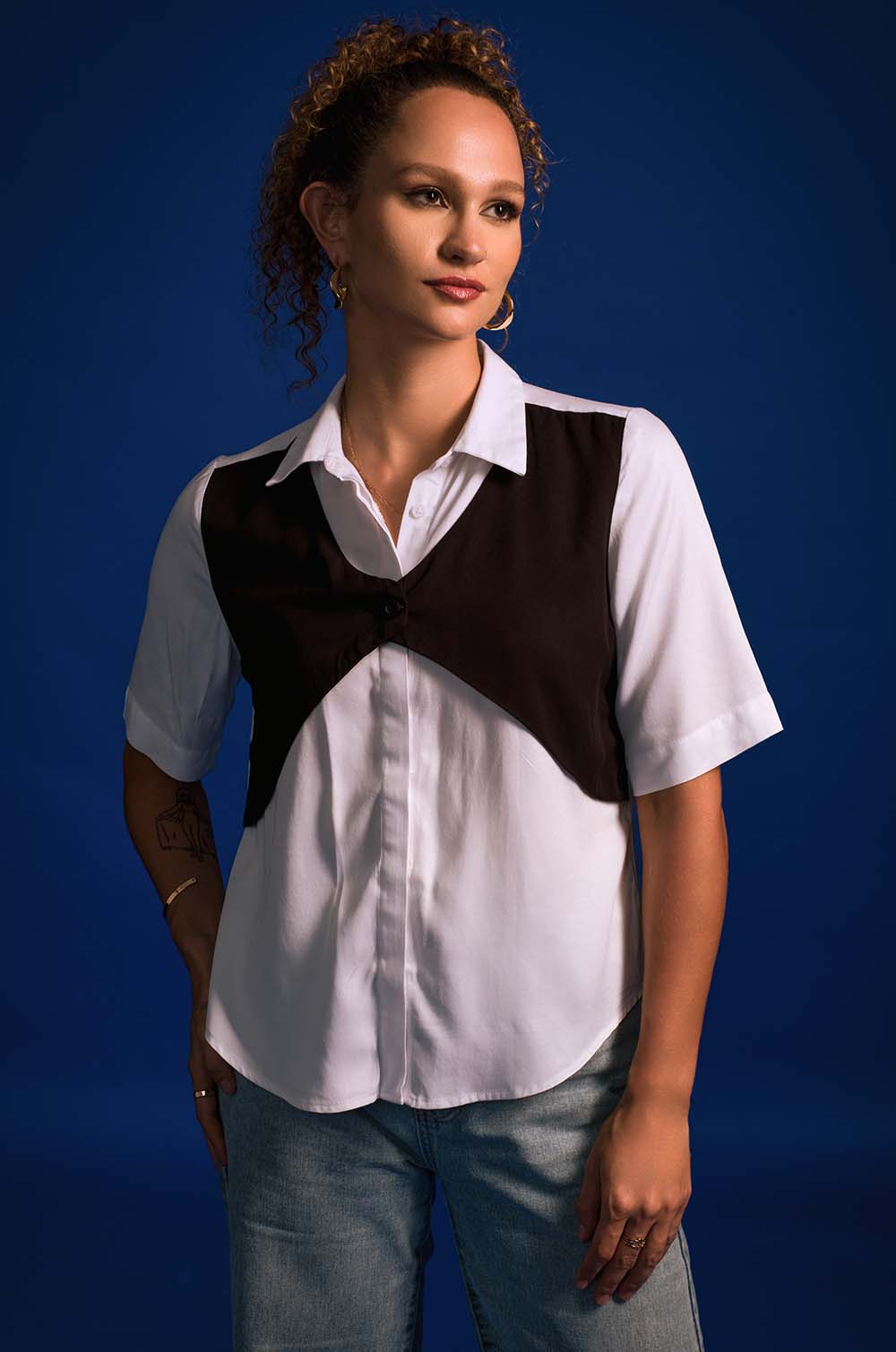 Shirt with Mock Vest