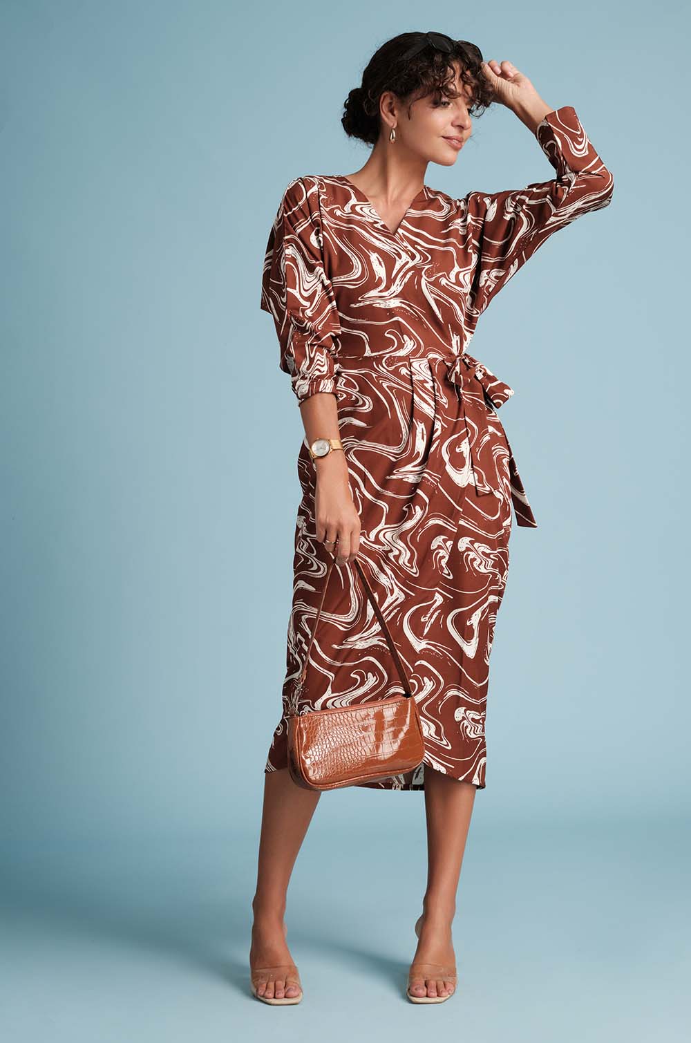 Printed Wraparound Dress