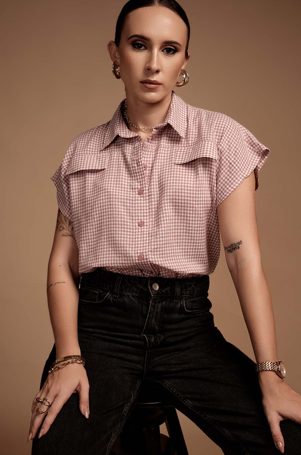 Mock Pocket Blouse